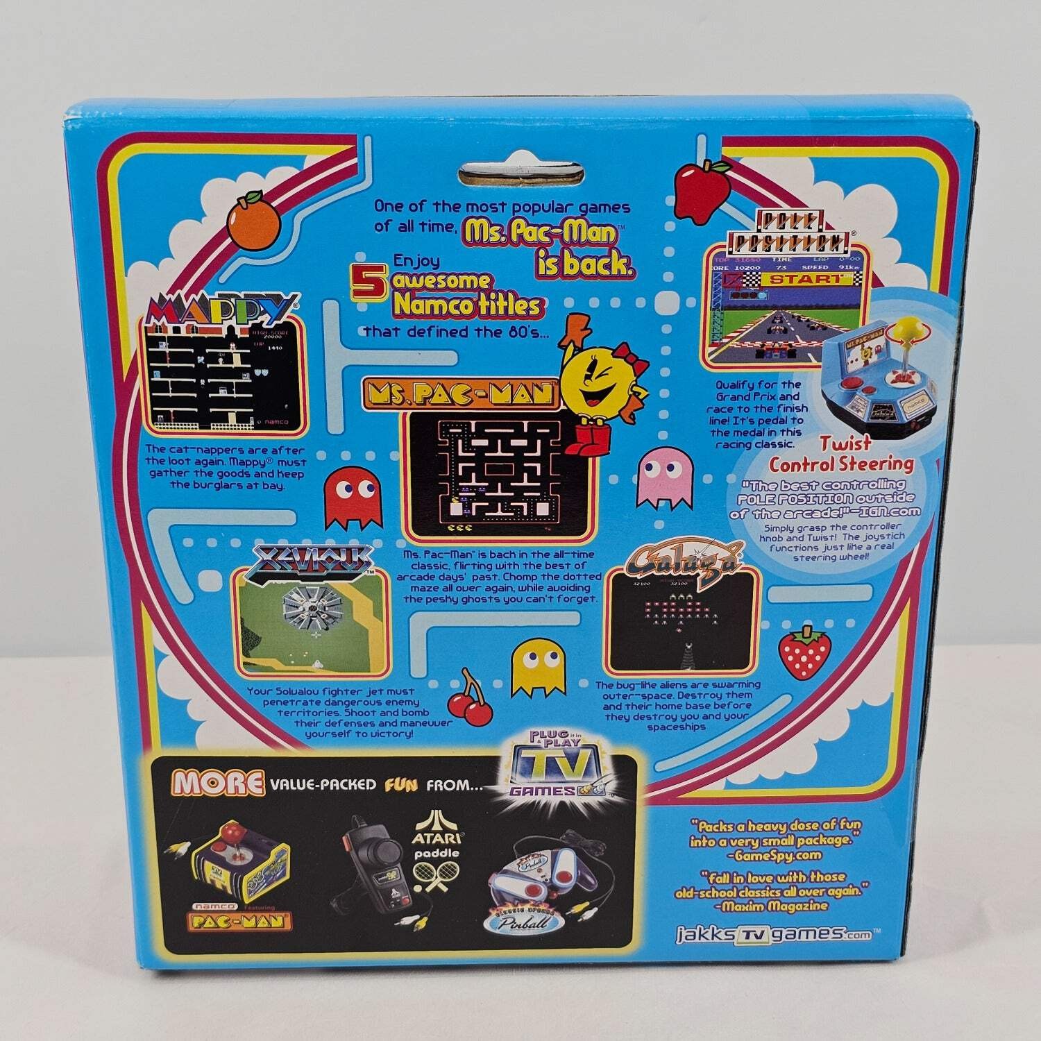 New Jakks Pacific Ms. Pac-Man 5-in-1 Arcade Classics Plug & Play TV Game 58018