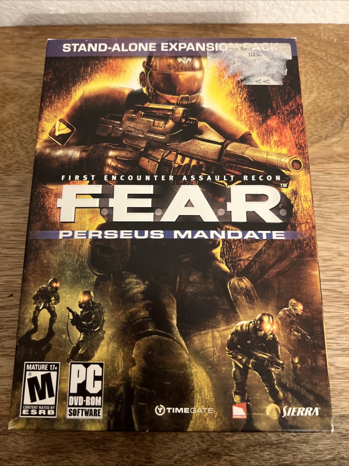 Fear Perseus Mandate First Encounter Assault Rec Video Game Pc Cd-Rom M-Mature