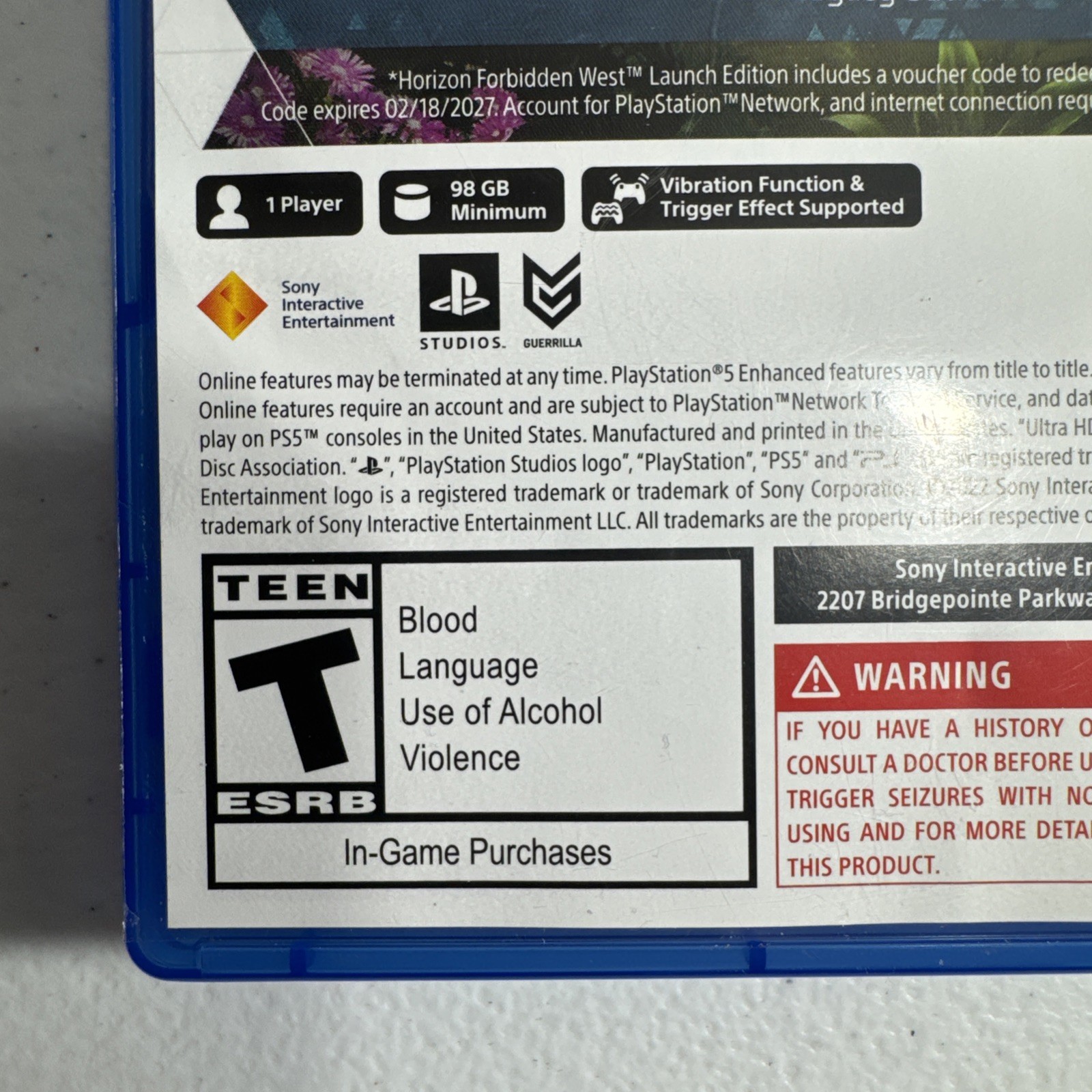 Horizon Forbidden PS5 West Launch Edition -Sony PlayStation 5