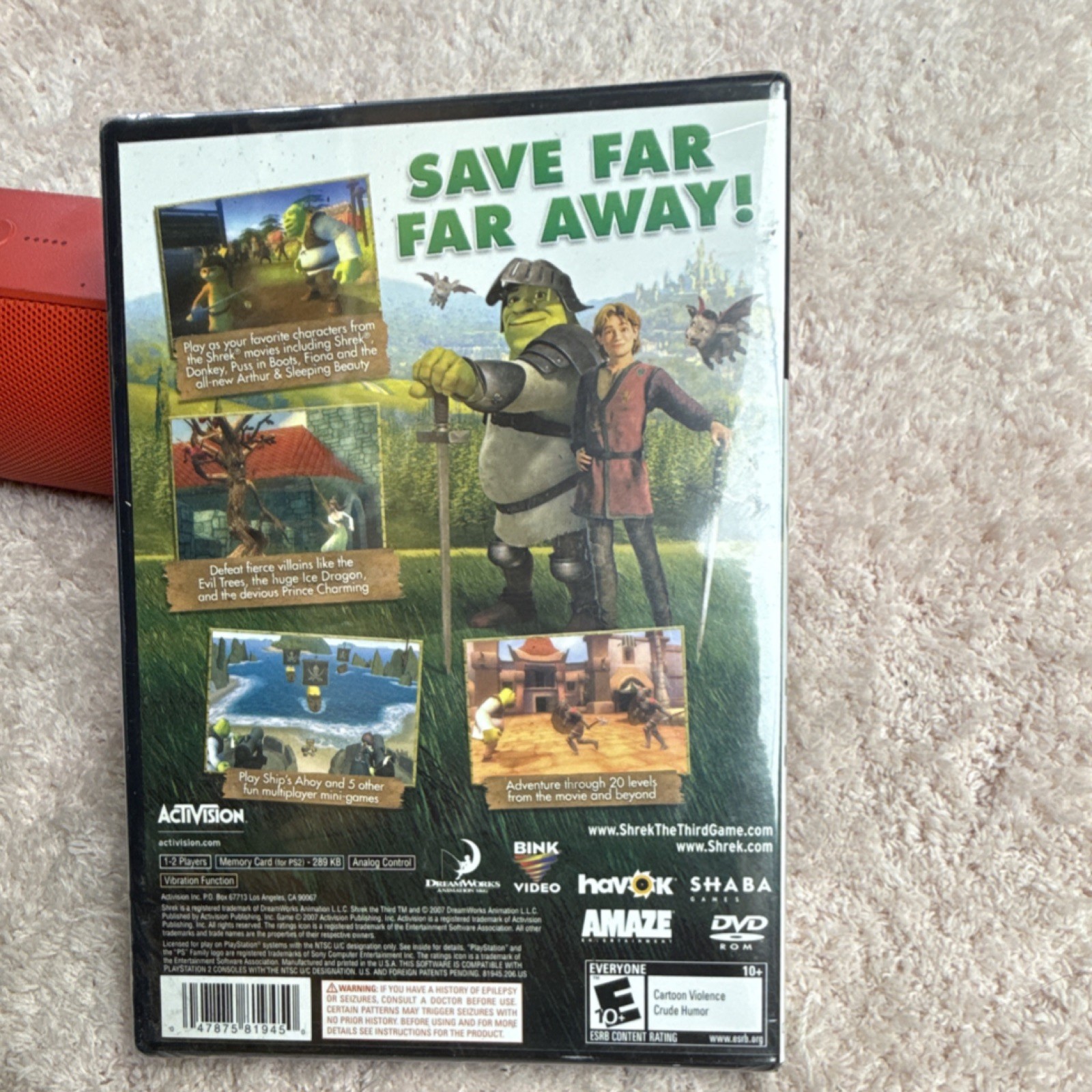 Activision Shrek the Third PlayStation 2 DVD Keep Case with Original Box Art