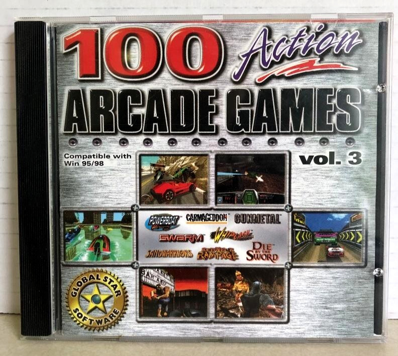 100 Action Arcade Games Vol. 3 PC Game CD-Rom Global Star Software