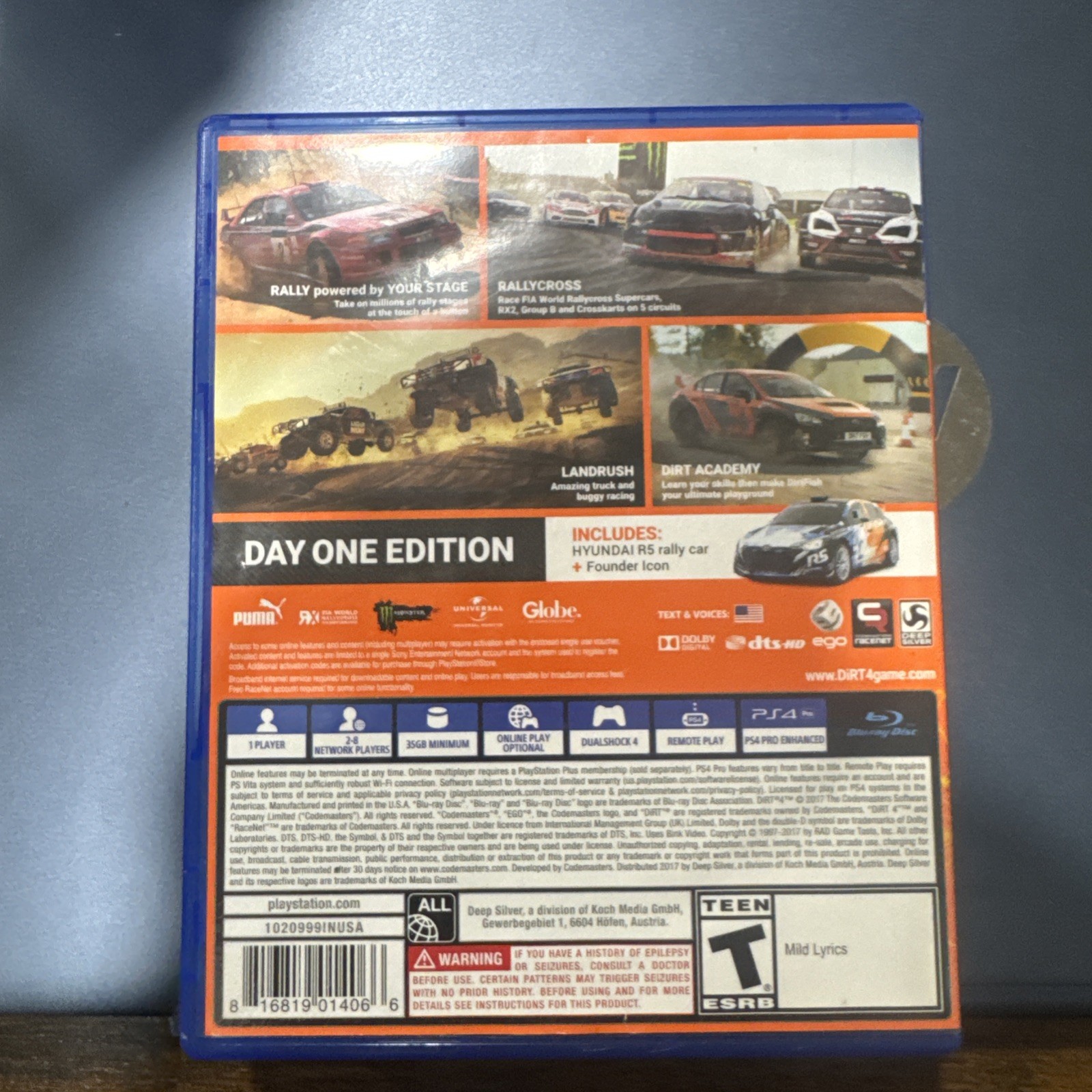 Dirt 4 PS4 no manual pre owned
