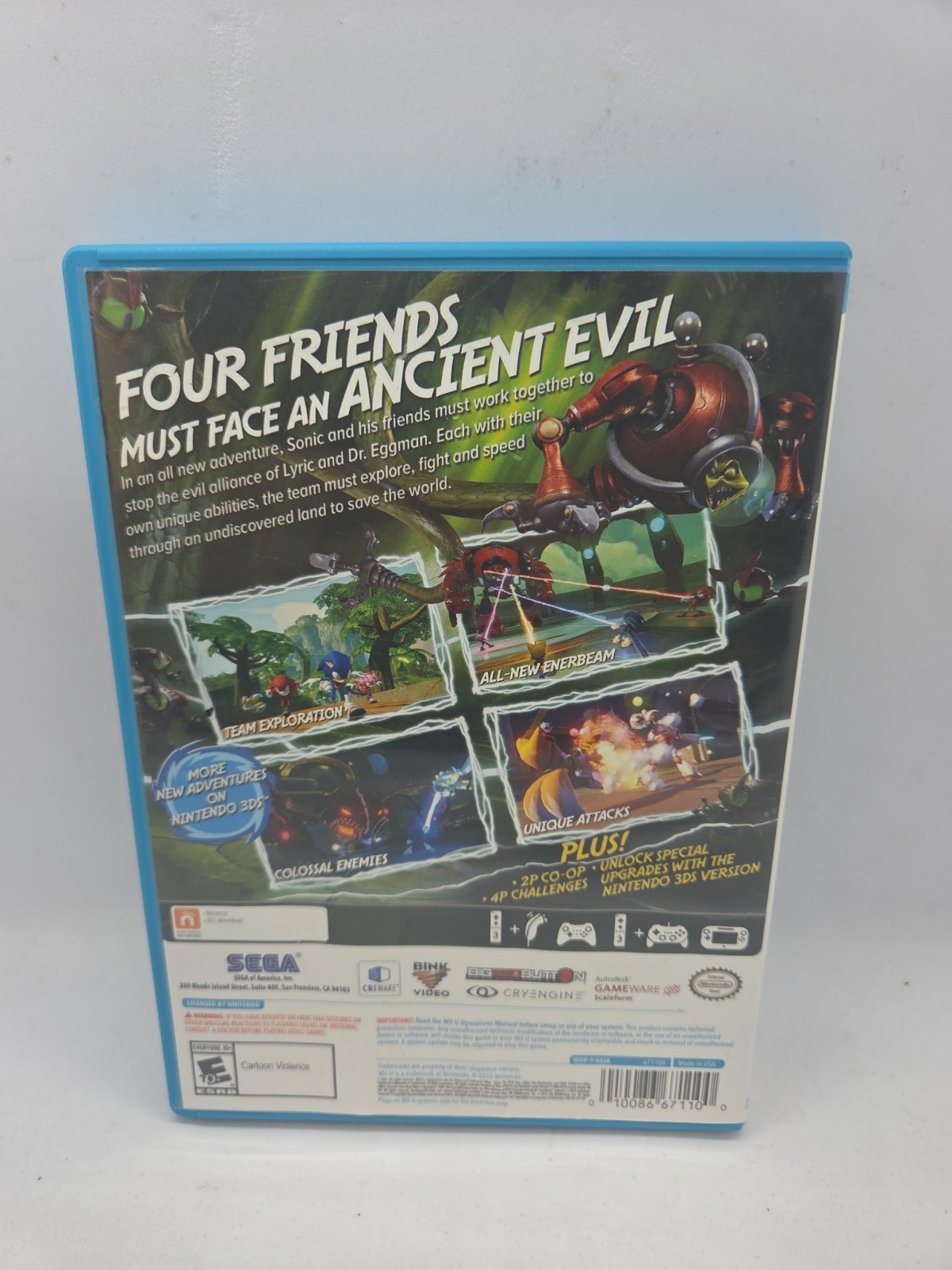 SEGA Sonic Boom: Rise of Lyric Wii U Multiplayer Manual E10+