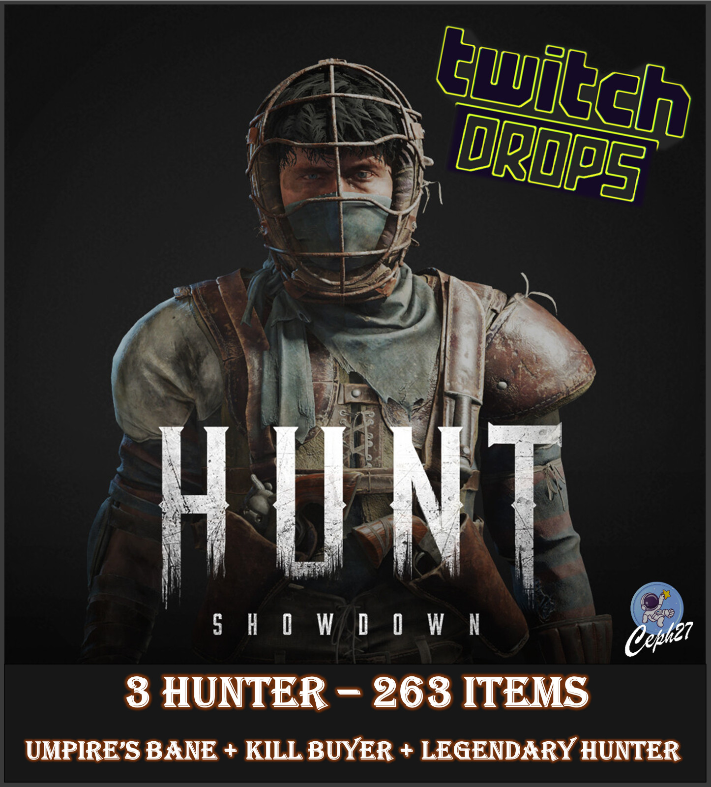 Hunt: Showdown – Twitch Drops – 3/12 Hunter + 211 Crates + 36 Skins… 263 Items