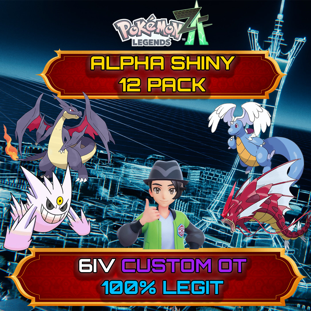 ALPHA SHINY 12 Pokémon Pack – 3 FREE! | 6IV LEGIT | Legends Z-A