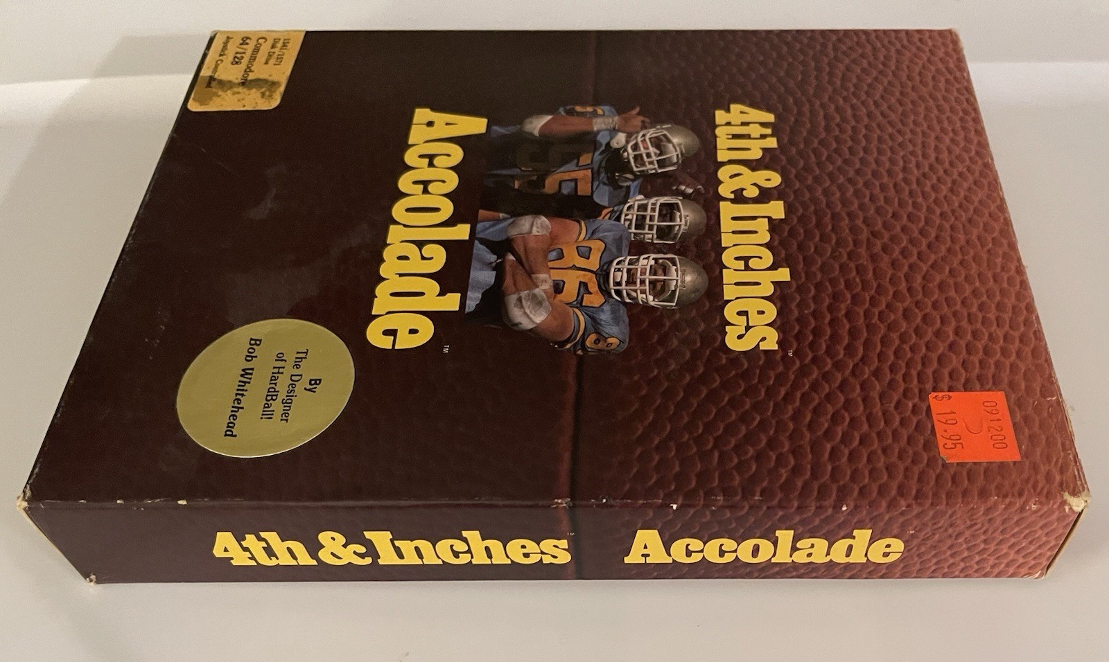 4th & Inches Football Accolade Tested Commodore 64 128 Disk Box Manual 1987 C64