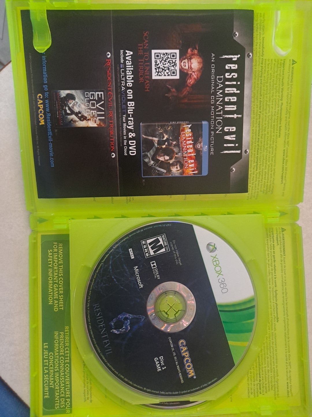 Resident Evil 6 (Microsoft Xbox 360, 2012) Missing Manual