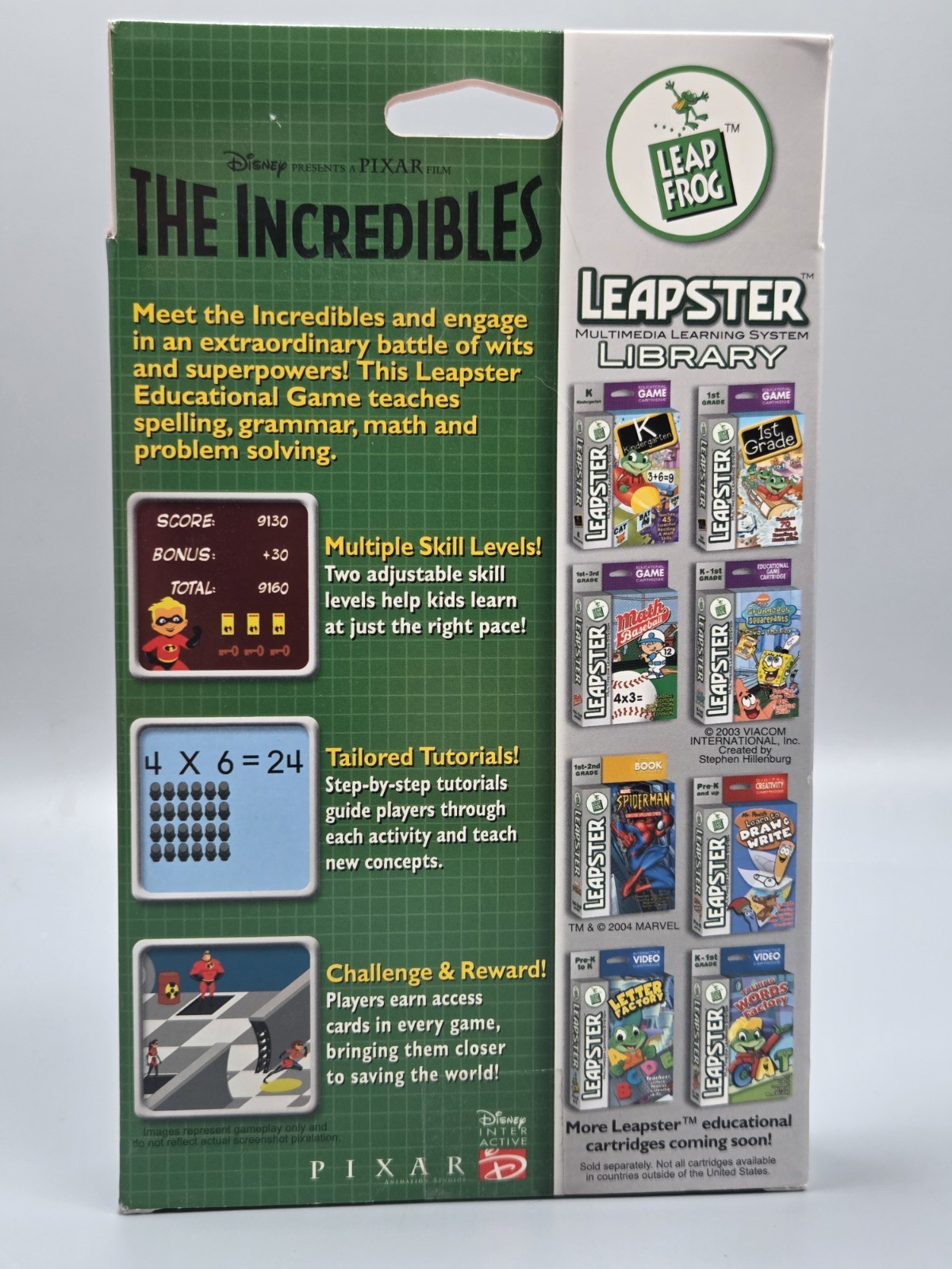 INCREDIBLES, THE – Leap Frog Leapster PIXAR Disney Interactive 2004 *NEW SEALED*