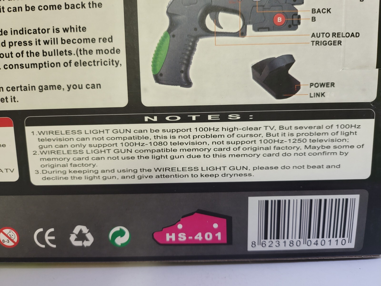WIRELESS Light Gun Shotgun Auto Reload for Original XBOX FOR CRT TUBE TYPE TV