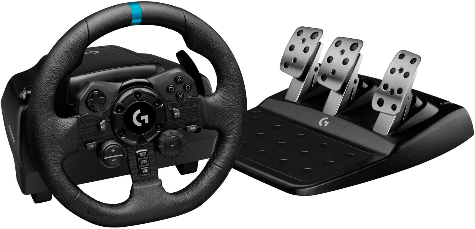 Logitech – G923 Racing Wheel and Pedals for PS5, PS4 and PC – Black