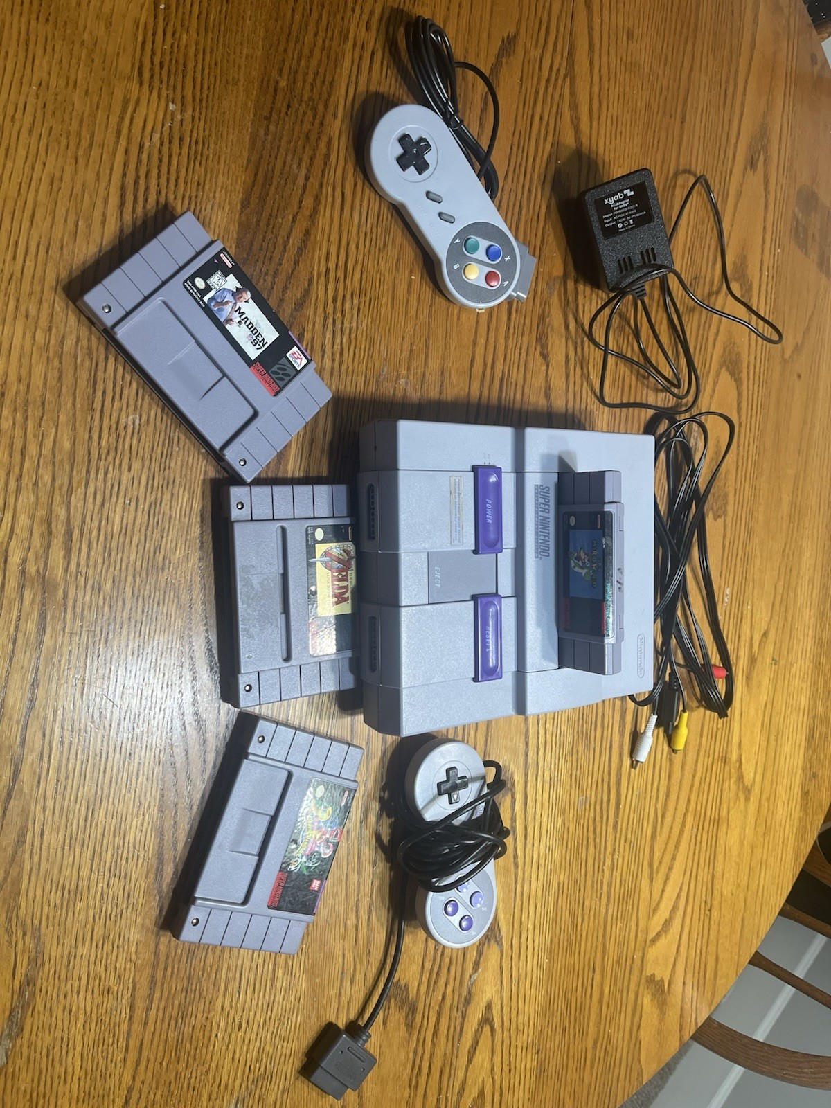 Used Nintendo SNES Console Bundle w/ 4 Games – Tested, Fully Functional!