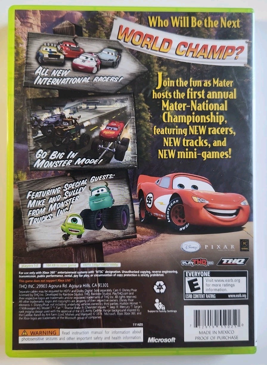 Cars: Mater-National Championship (Xbox 360, 2007) Complete / Tested