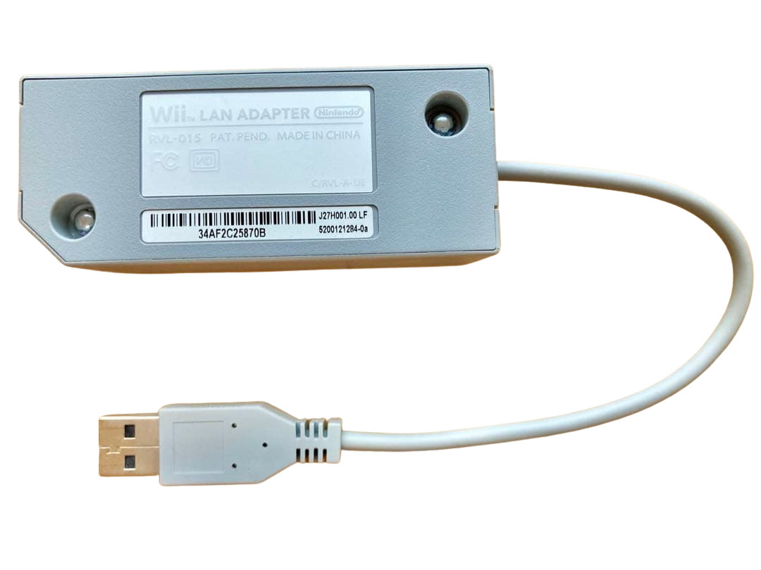 Official Nintendo Wii ” LAN Adapter ” RVL-015 Tested Wiii U Switch Region Free