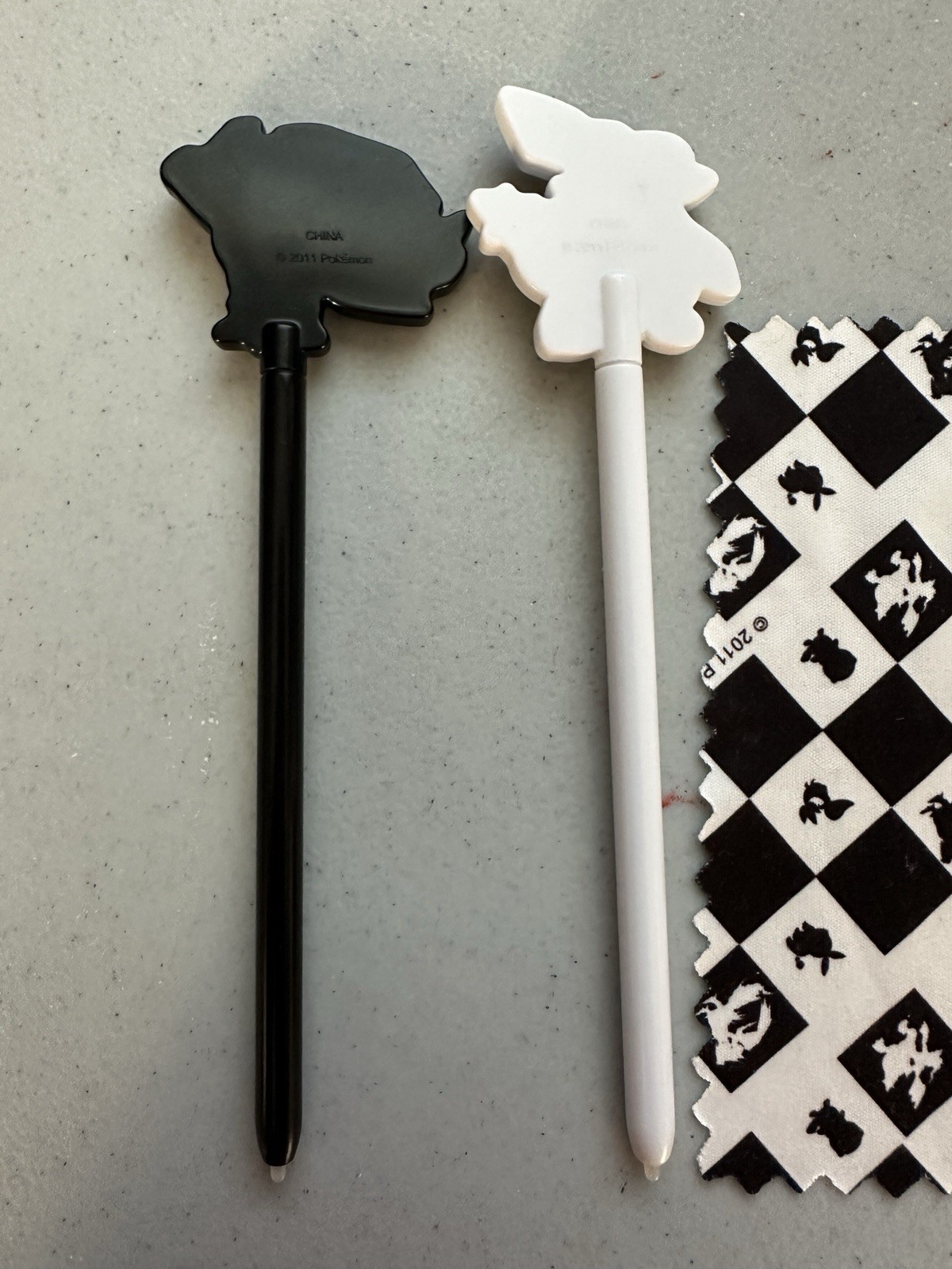 2011 Pokemon Black And White Nintendo DS Styluses, Cases And Cleaning Cloth Used
