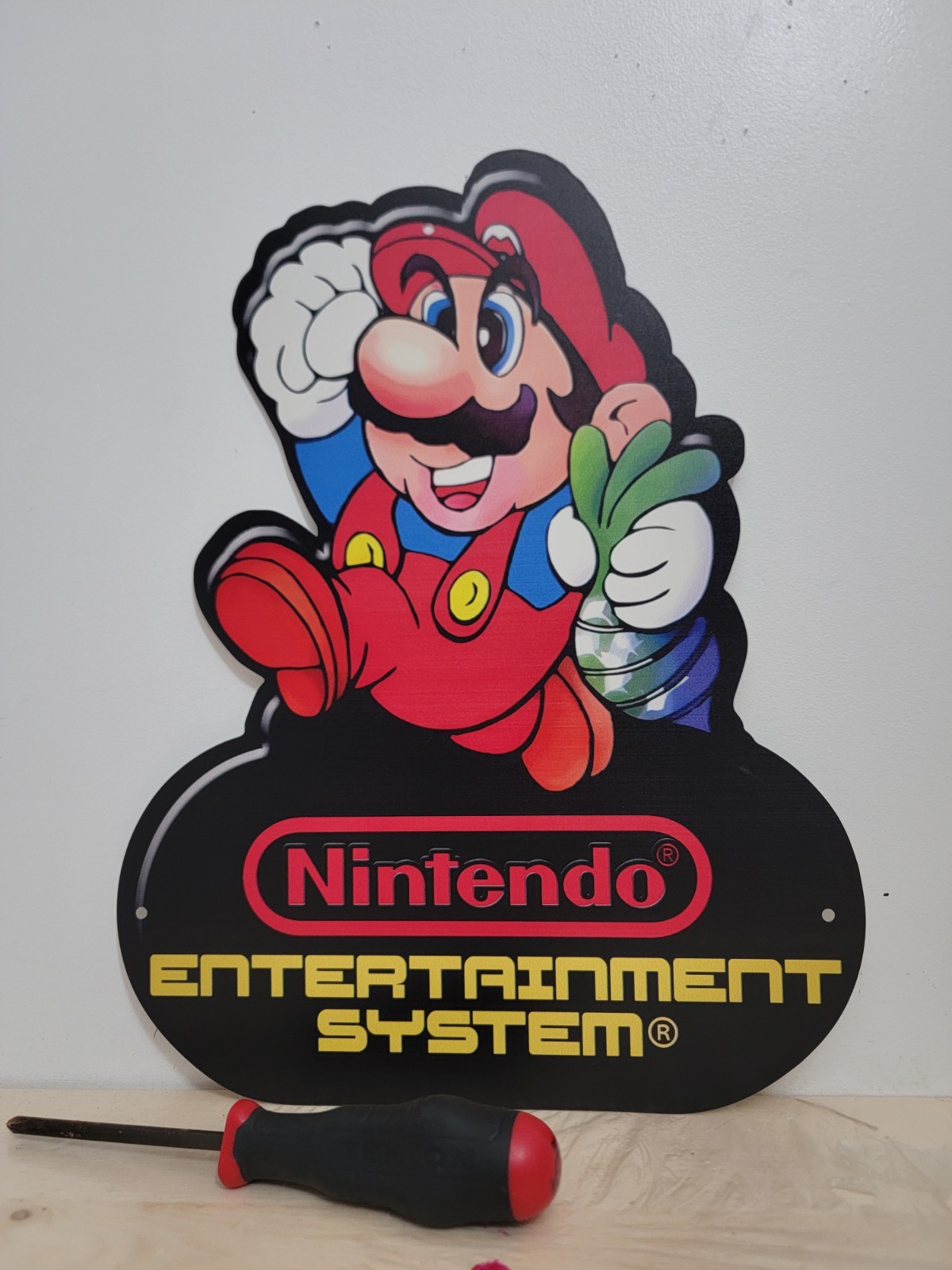 RARE Mario Nintendo Metal Sign Game Promo Store Display Game room Decor
