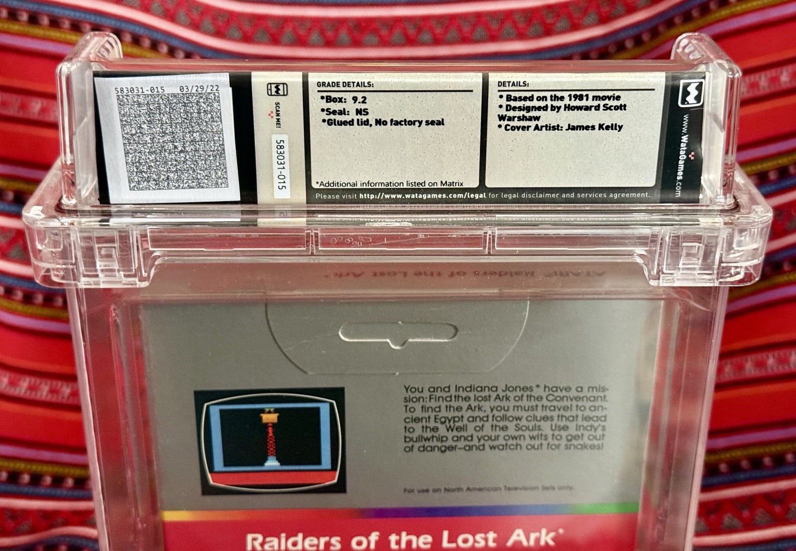 Atari 2600 Raiders of the Lost Ark 1982 WATA 9.2 NS Sealed Video Game