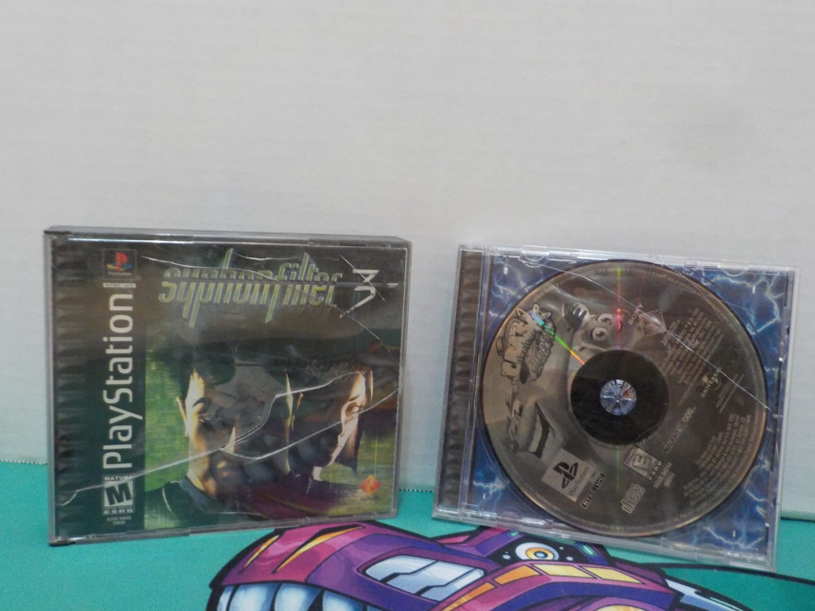 N A1001 Syphon Filter 3 & Crash Bandicoot Warped Sony PlayStation 1 Game Lot
