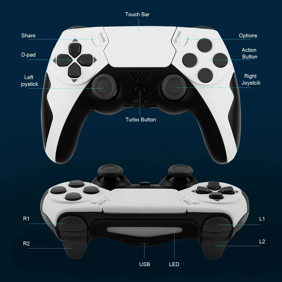 NEW Wireless Controller for PS4 PS3 PC Bluetooth Gamepad with 6-Axis Gyro Motion