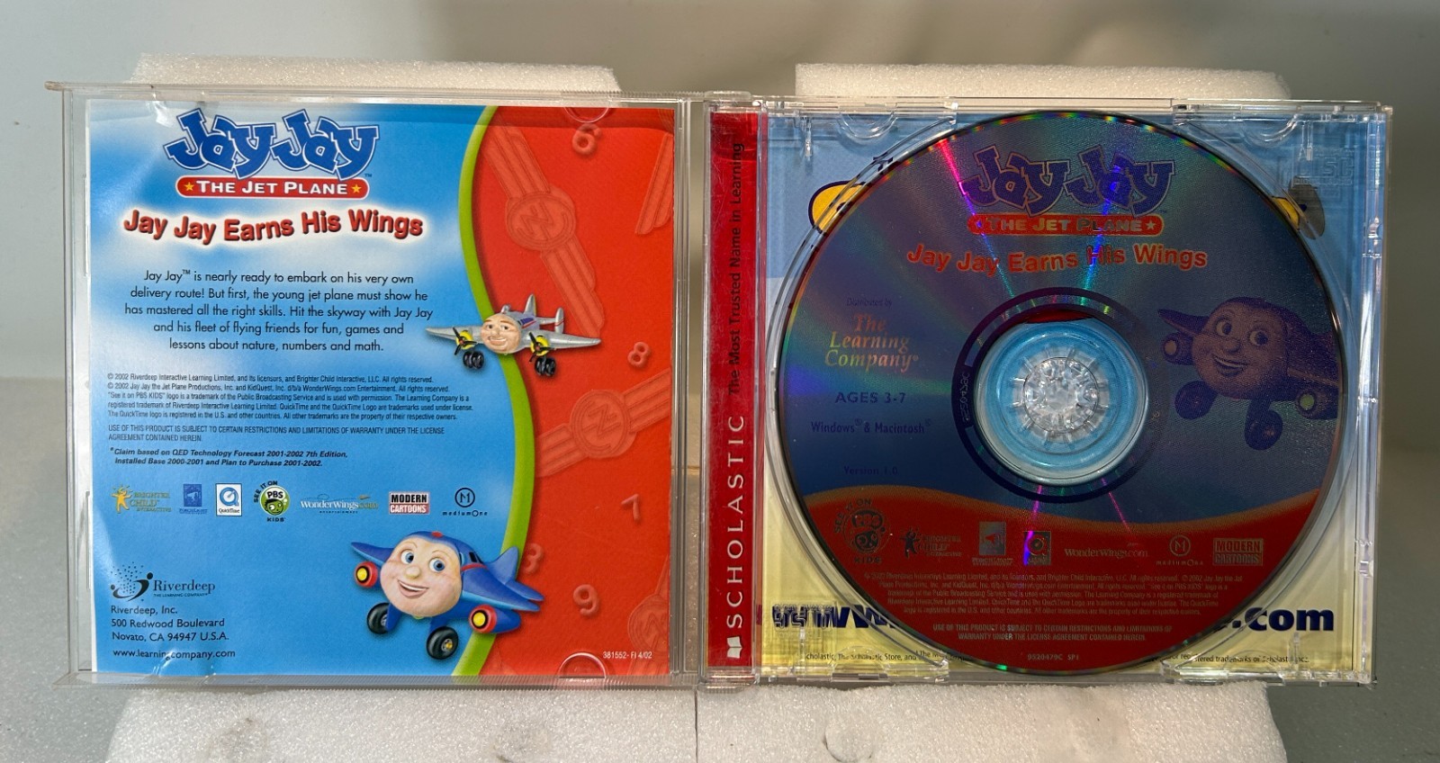 Jay Jay The Jet Plane Earns His Wings (PC, 2002) CIB W/ Case & Manual, Tested