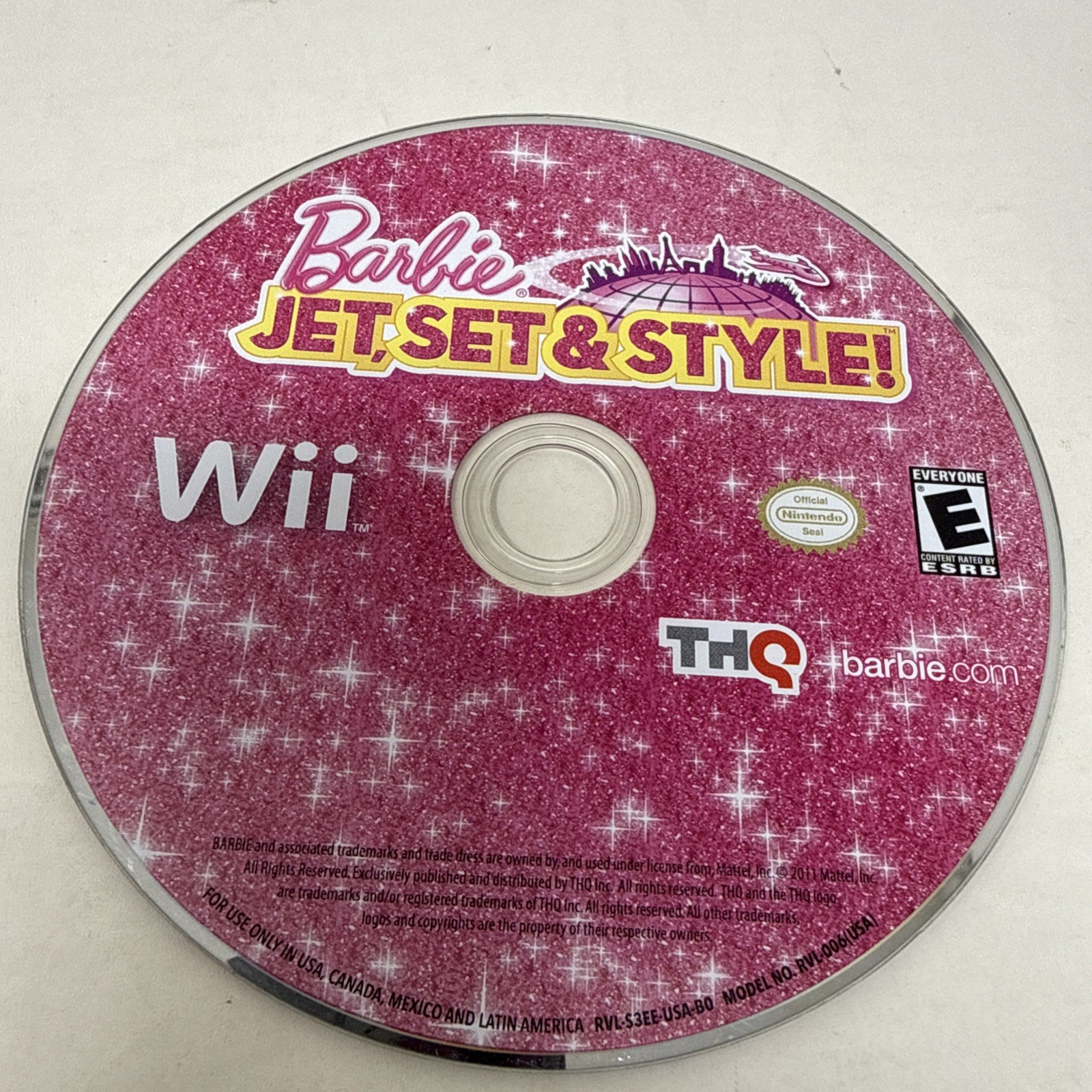 Barbie: Jet, Set & Style (Nintendo Wii, 2011) Disc Only – No Tracking 5569