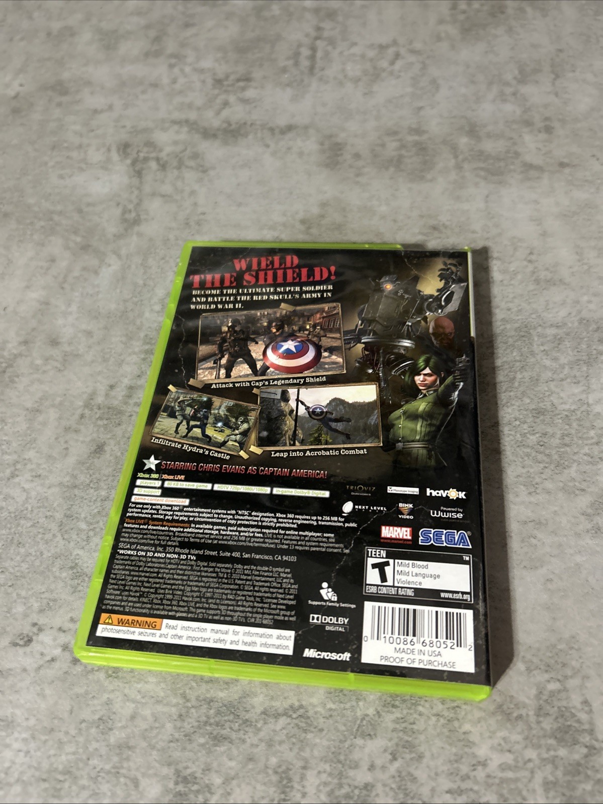 Captain America Super Soldier Microsoft Xbox 360 Complete CIB Tested And Working