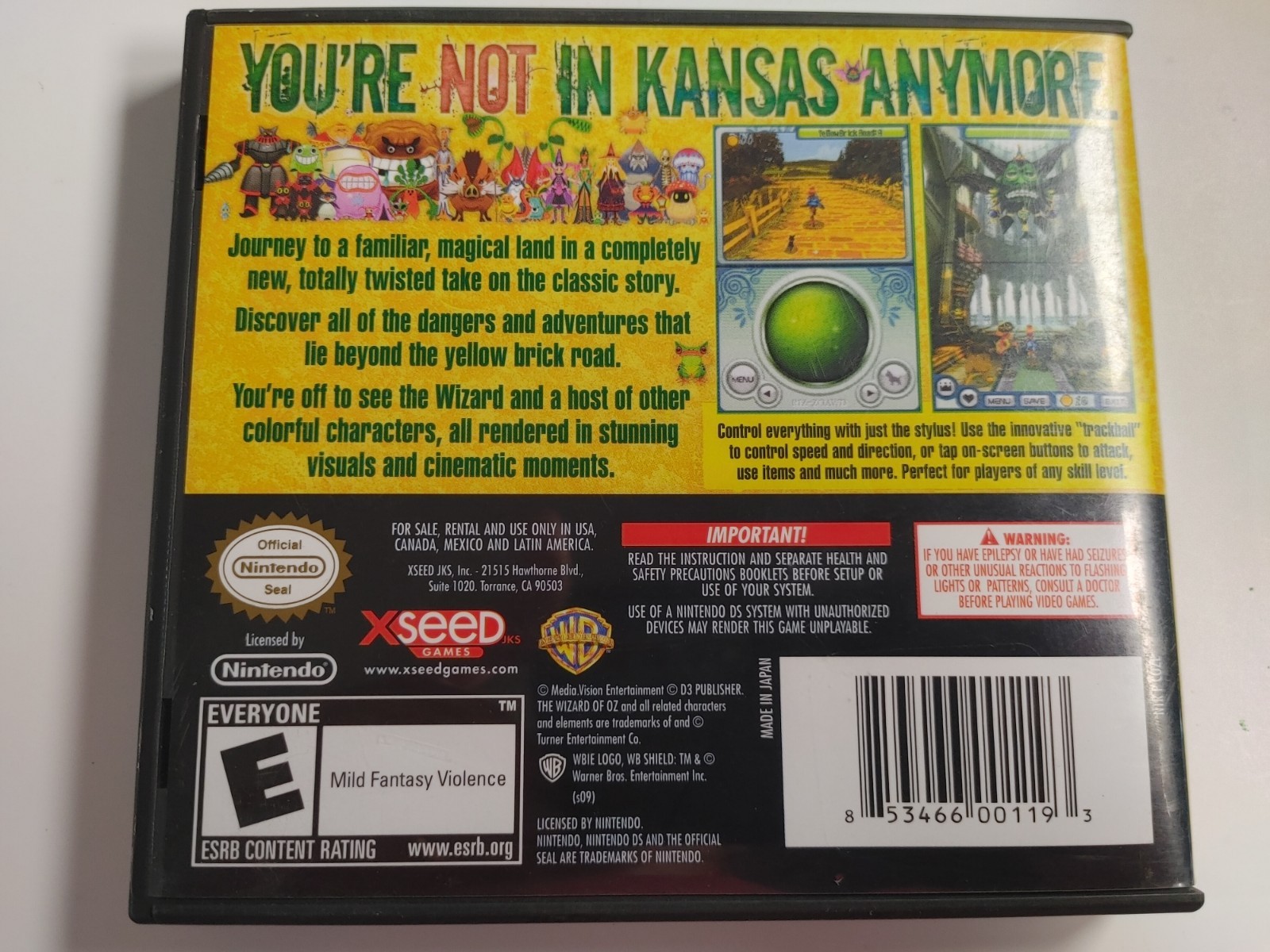 The Wizard Of Oz Beyond The Brick Road Nintendo DS *VG Condition, Tested* CIB