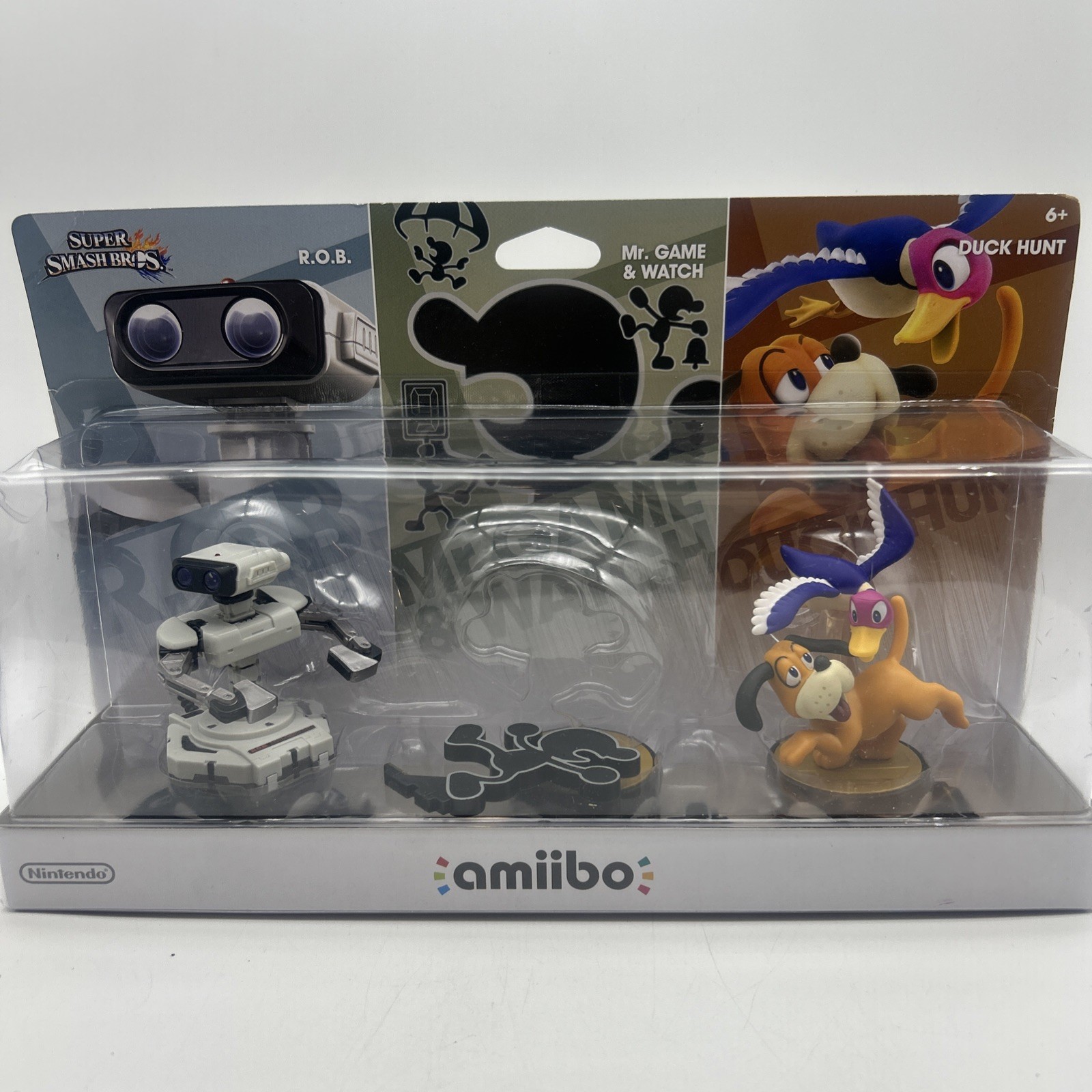NEW Nintendo Super Smash Bros Amiibo 3-Pack R.O.B. Mr. Game & Watch Duck Hunt