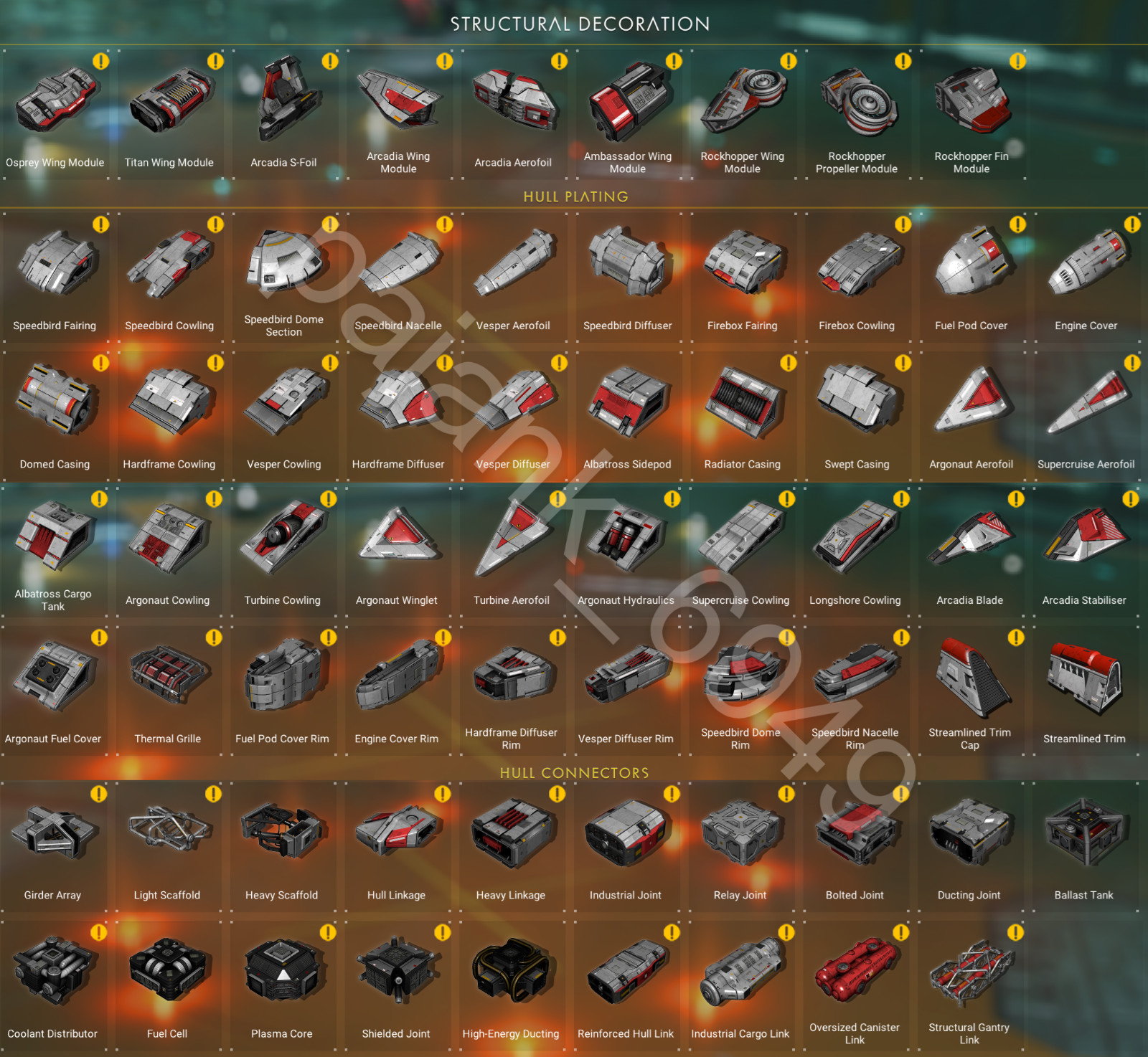 No Man’s Sky – CORVETTE ALL SHIP PARTS (VOYAGER + BREACH UPDATE + EXPEDITION)