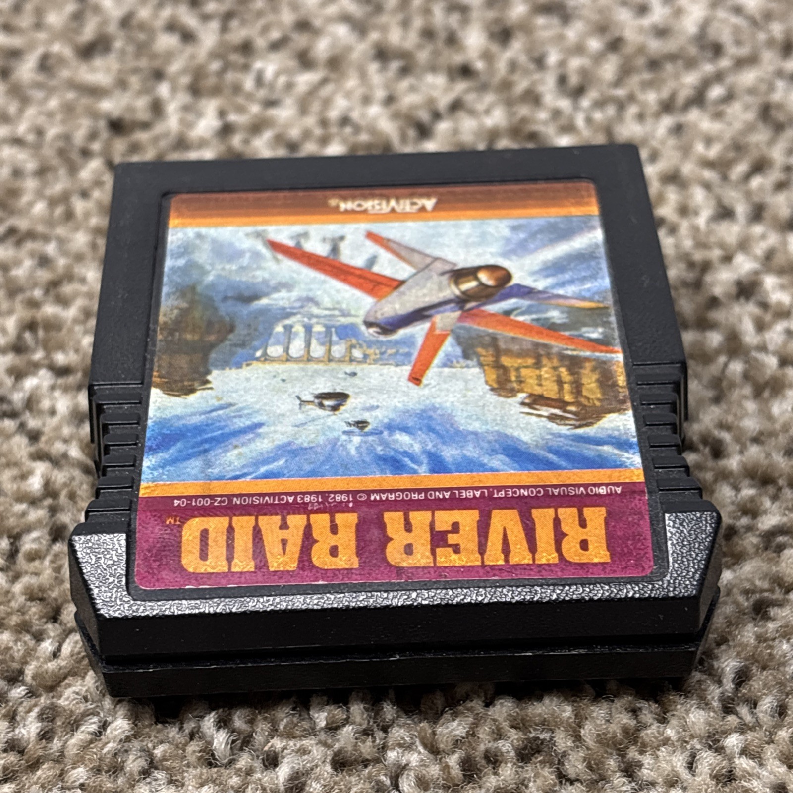River Raid Cartridge For Atari 8 Bit Computer 400 800 XE XL Tested Activision