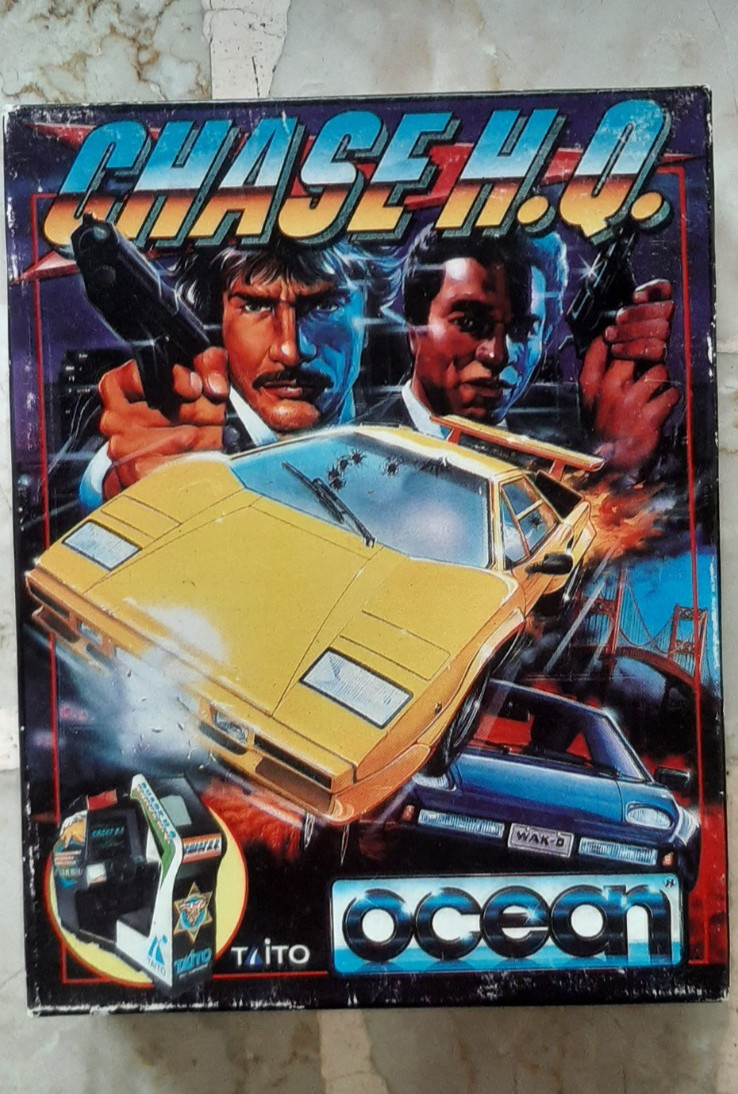 amstrad cpc 464 cassette Chase HQ by Ocean software big box