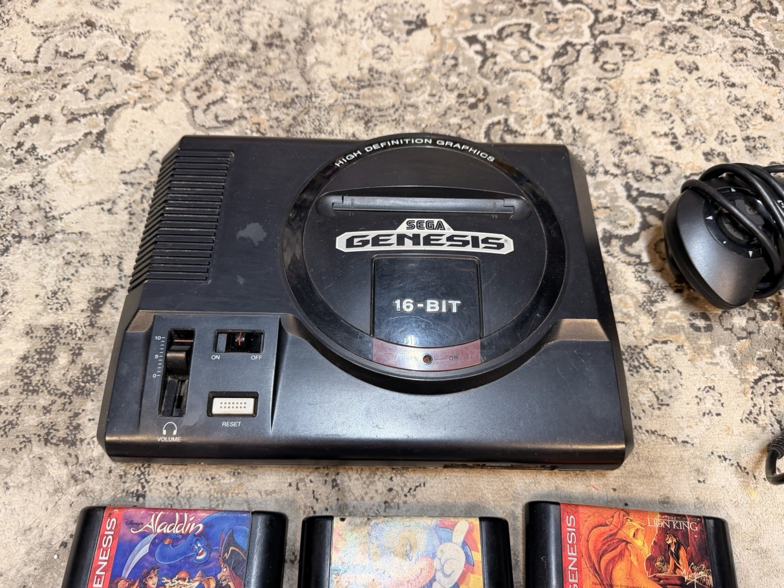 Sega Genesis 16-Bit Model 1601 w/Games for Parts/Repair Sold As Is Not Tested