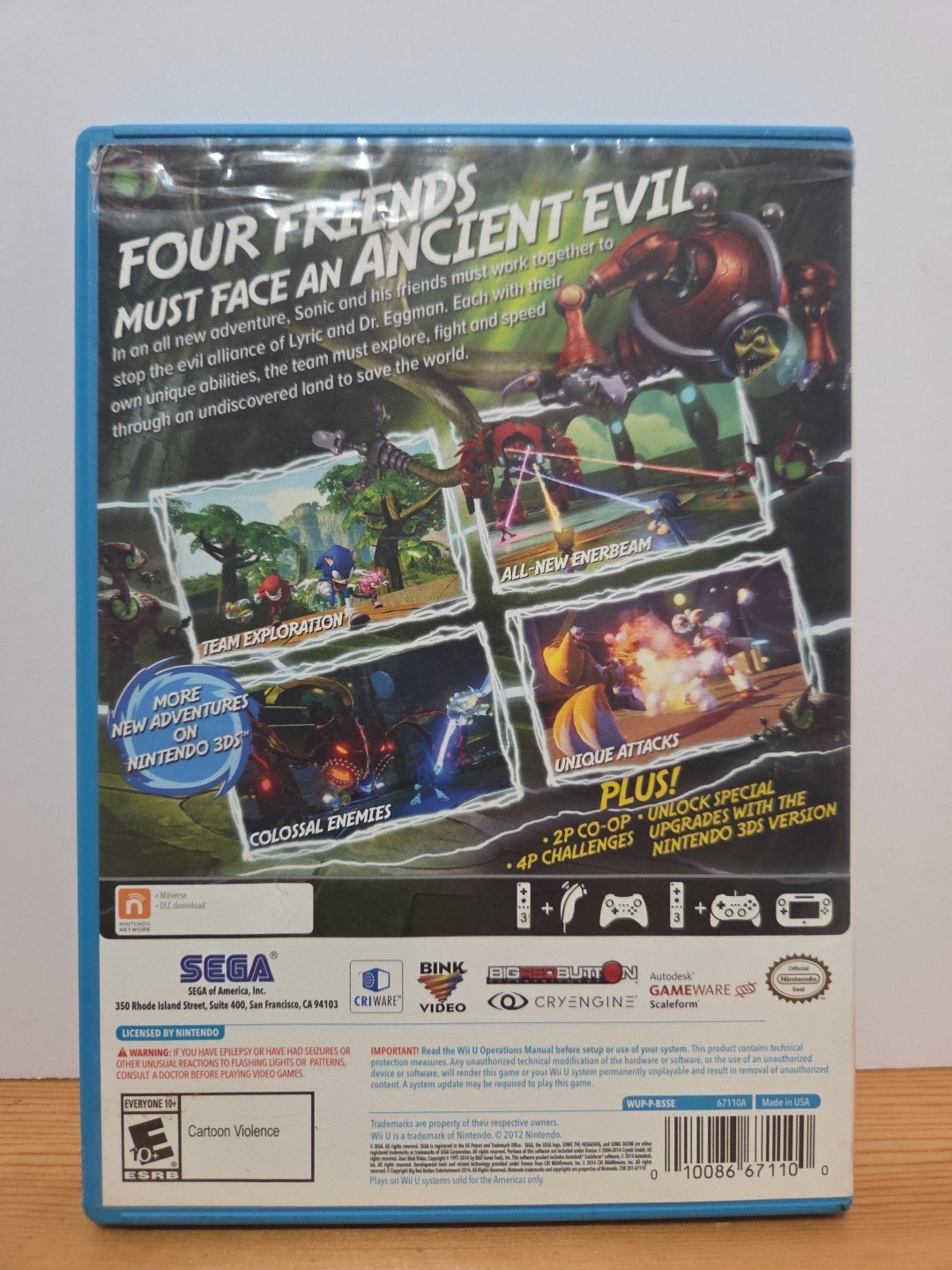 Sonic Boom Rise of Lyric (Nintendo Wii U, 2015) Complete w/ Manual – Works!