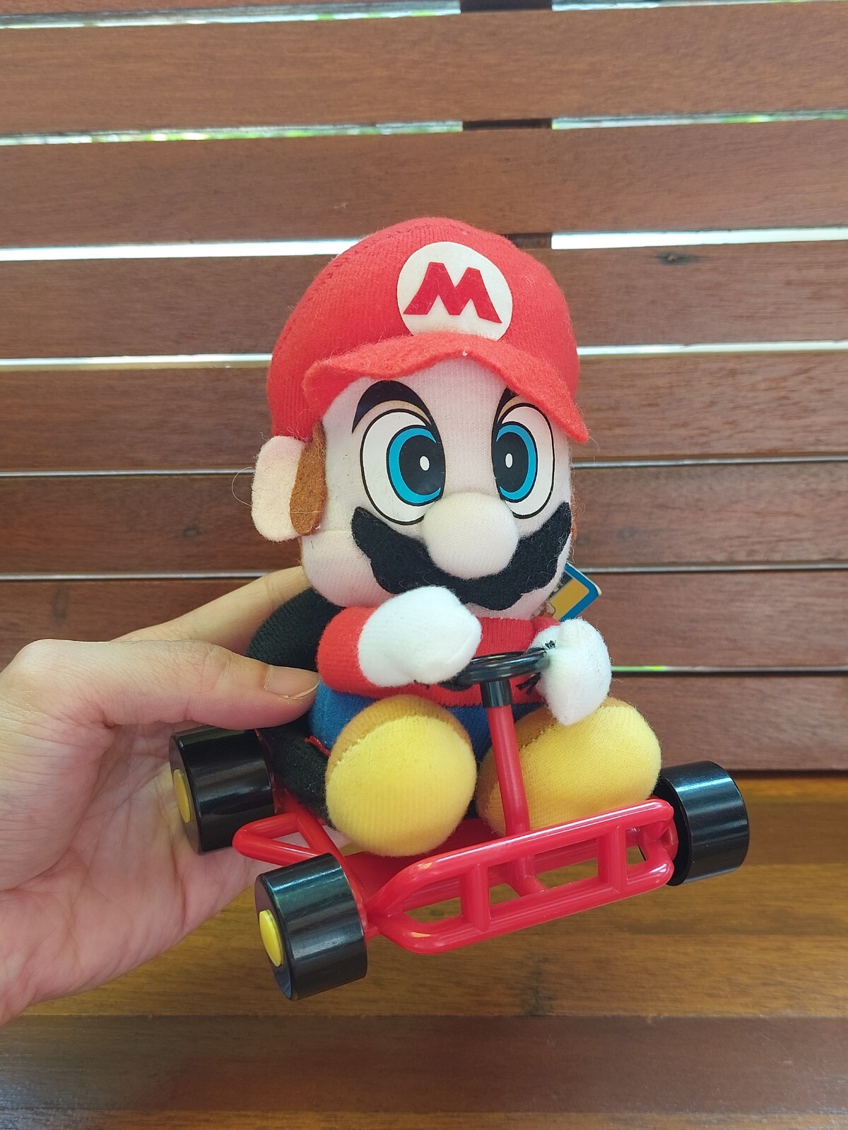 Super Mario Kart Mario Plush Doll Takara 1993 Vintage Toy Japan w/Tag G06 5.2in