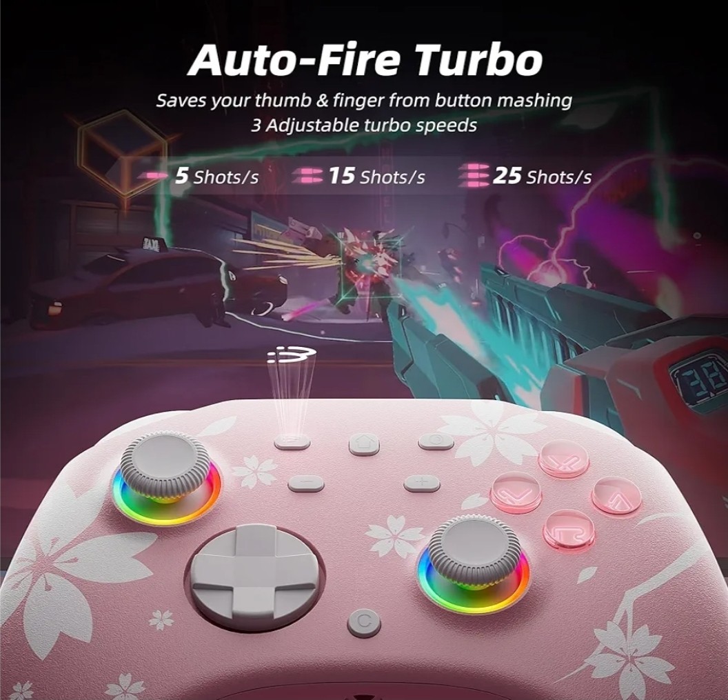 Controller Switch/Switch 2, Windows iOS Android Steam/Steam Deck,Pink Bluetooth