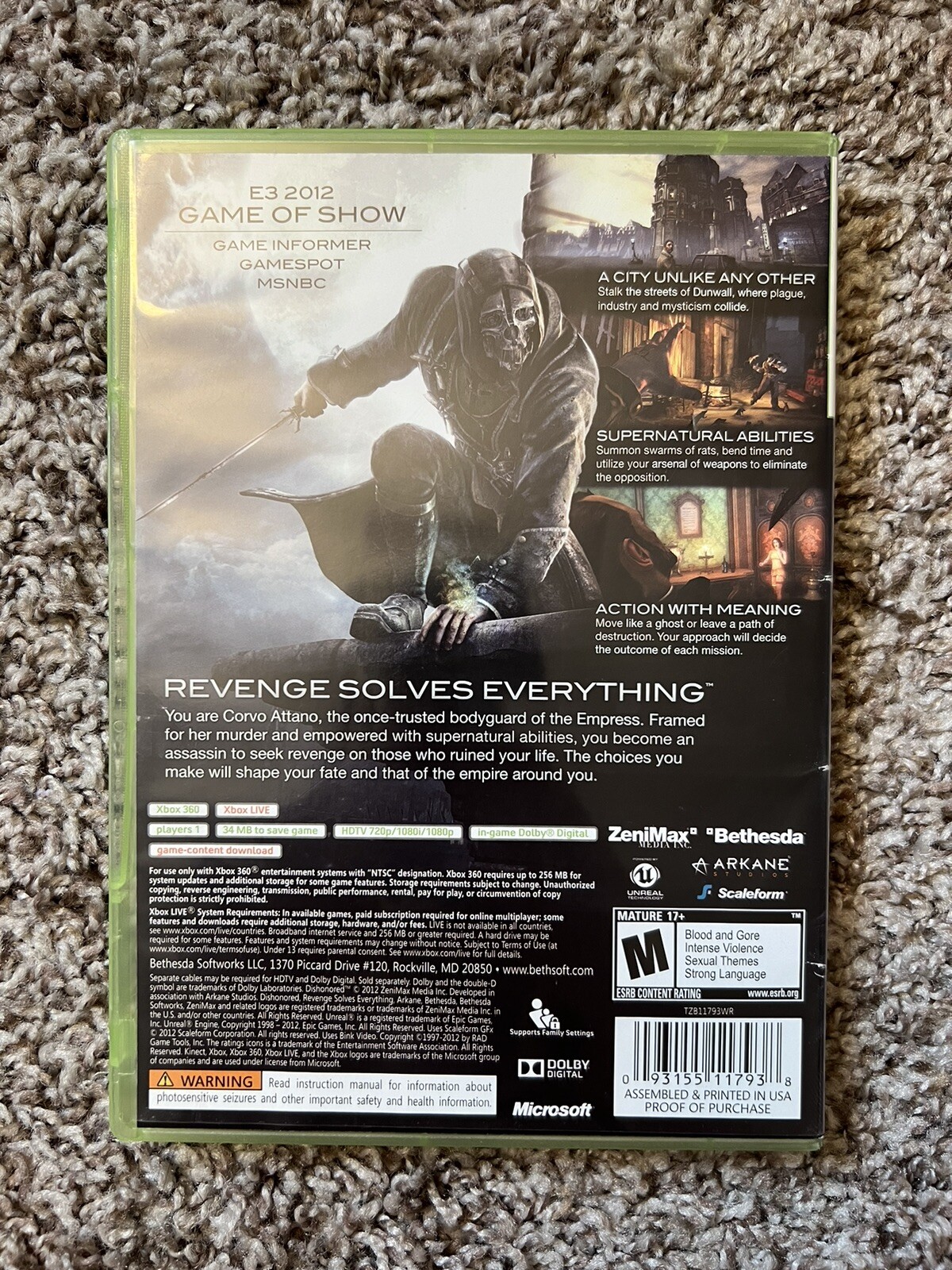 Dishonored Xbox 360 Game, 2012 Complete Edition – Good Condition, Fast Ship