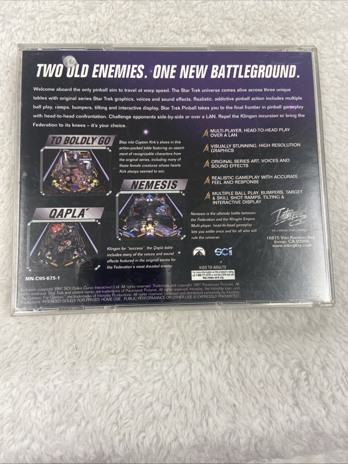 Star Trek Pinball Interplay Windows 95 PC CD ROM 1997 Action Arcade Game