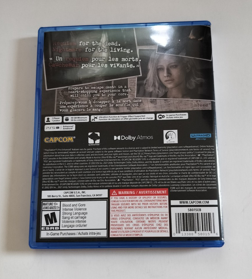 Replacement Case Only for Resident Evil Requiem PlayStation 5 PS5 AUTHENTIC