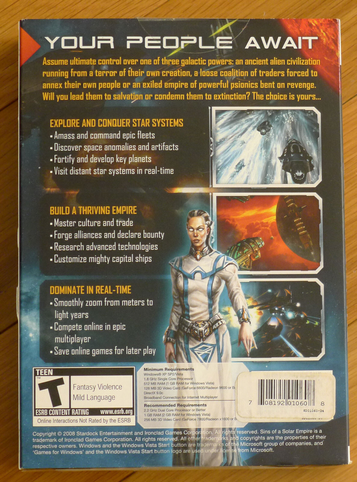 Sins of a Solar Empire PC Games for Windows NIB New Sealed Ironclad