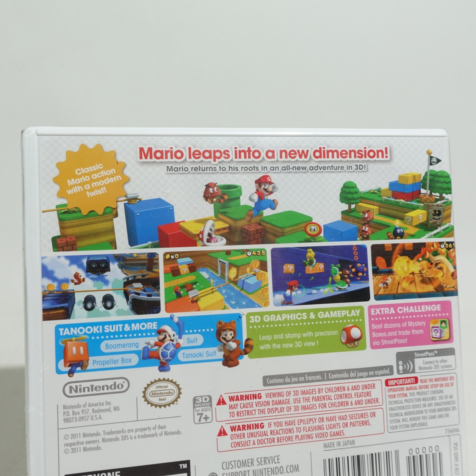 Super Mario 3D Land (Nintendo 3DS, 2011) White Case US Print NEW Factory Sealed