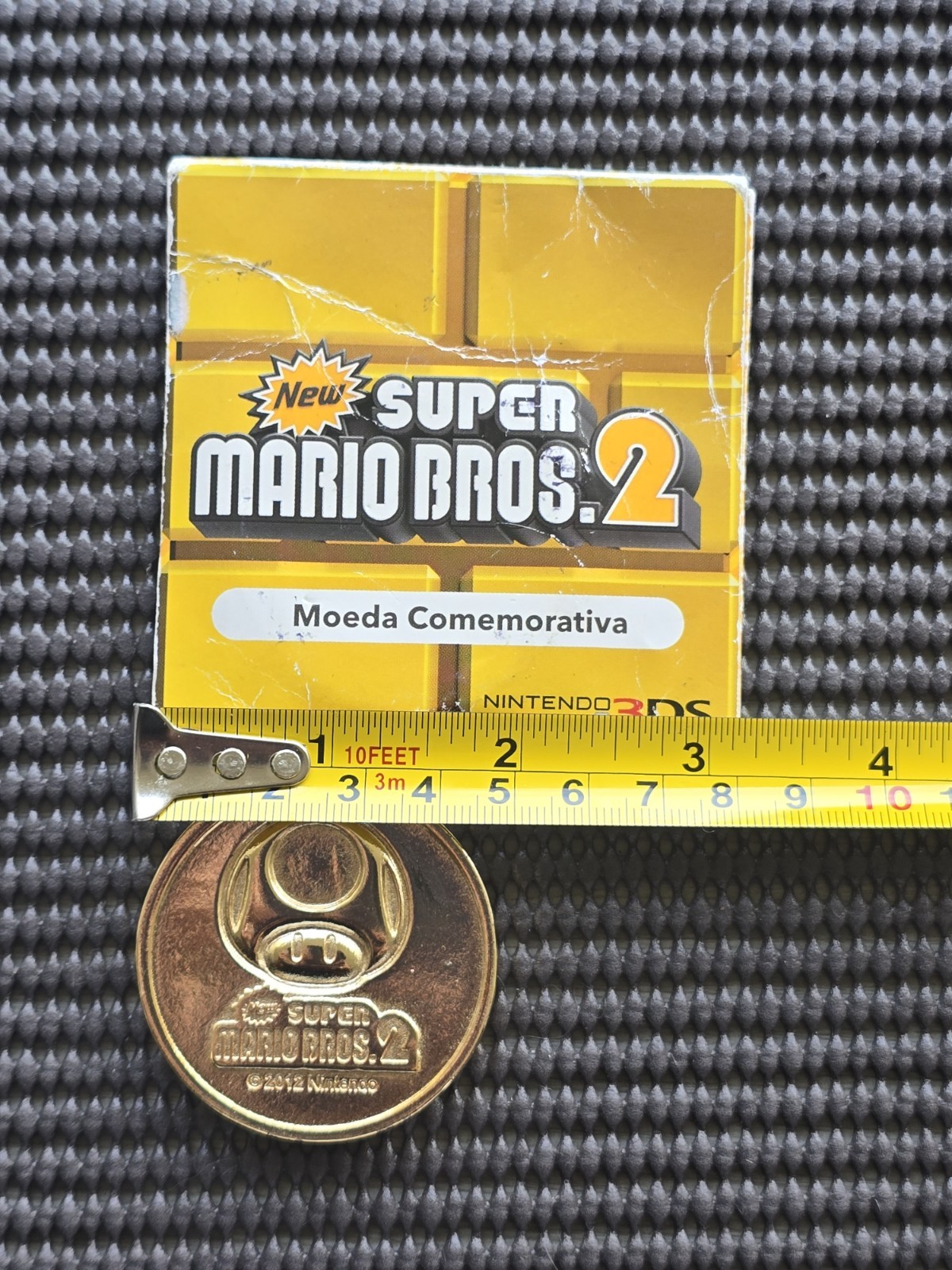 Nintendo New Super Mario Bros 2 Gold Coin Medal Brazil Preorder Bonus 3DS NES