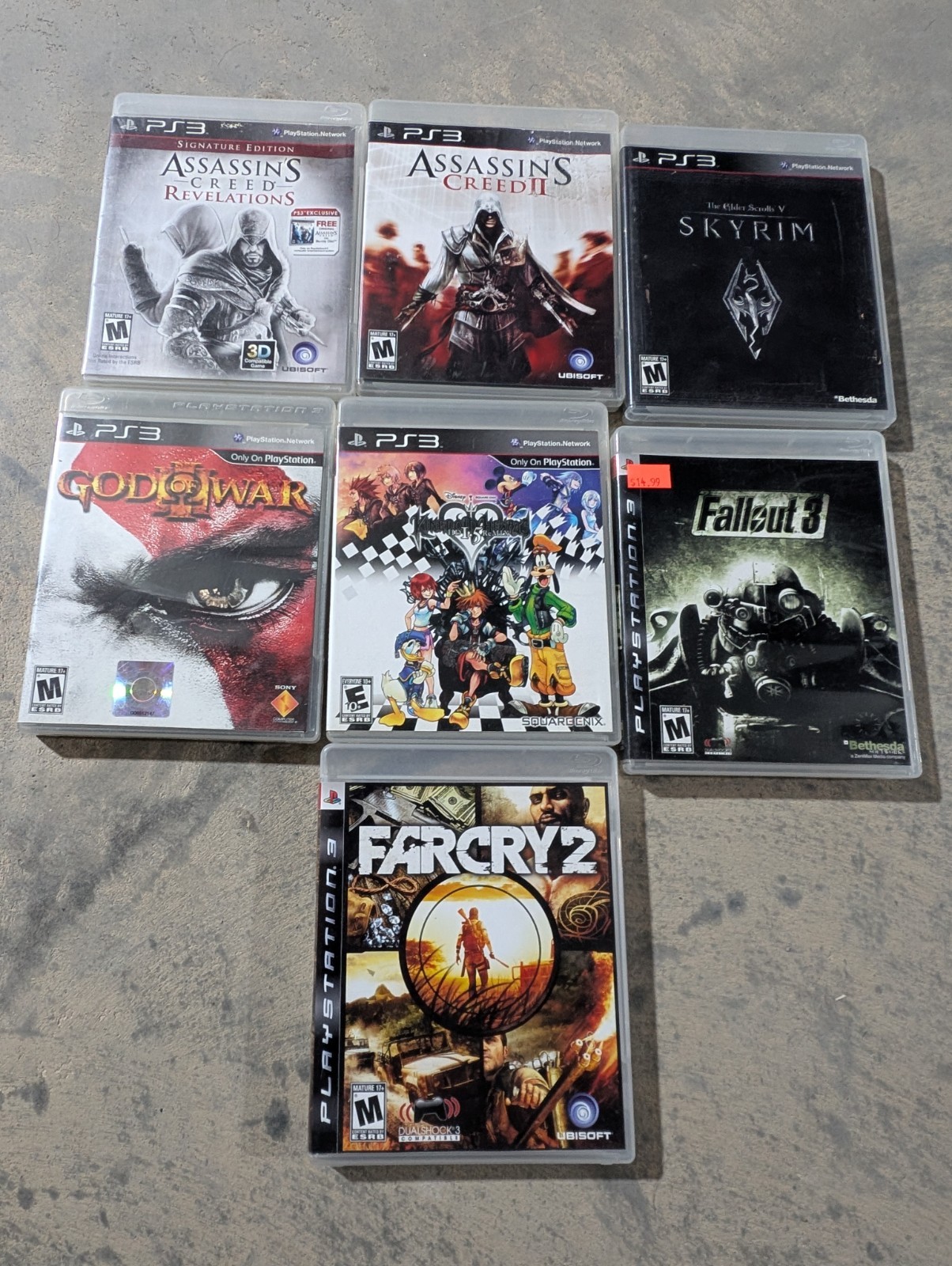 ps3 Lot 7 Skyrim Fallout 3 Kingdom Hearts God Of War Ac I Revelations Far Cry