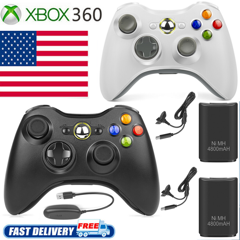 New Controller Wireless GamePad For Microsoft Xbox 360/Slim/PC & Battery Pack
