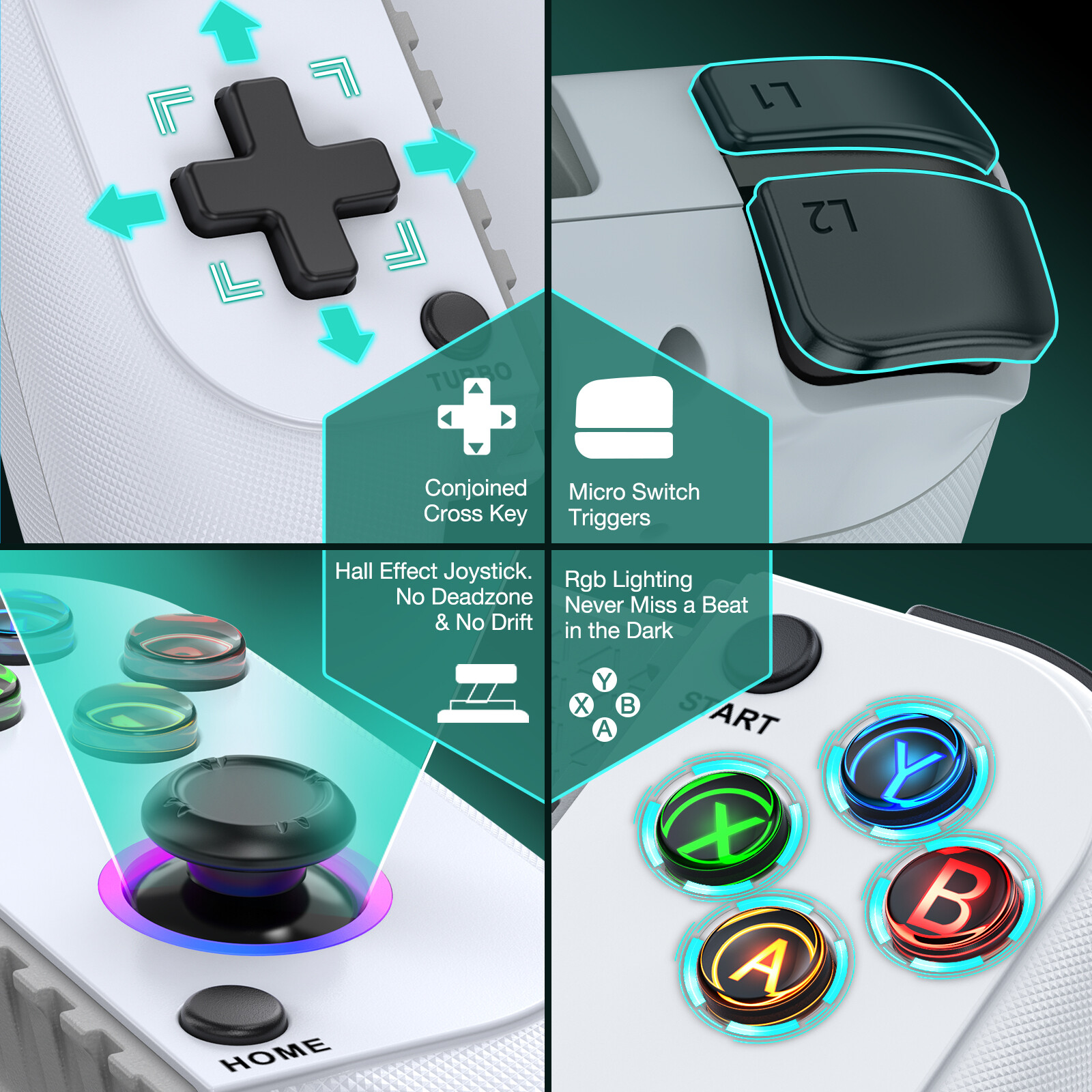 Wireless Phone Controller,Mobile Gaming Controller for iOS/Android Hall Effect