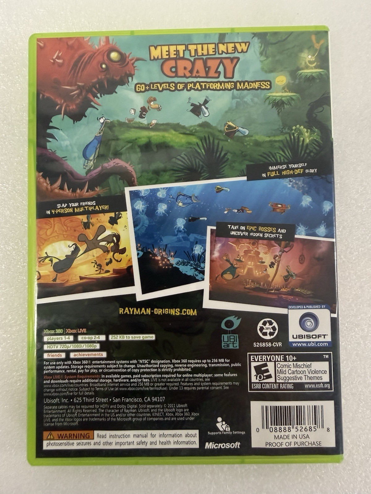 Rayman Origins (Microsoft Xbox 360) CIB Complete – VGC – Clean Disc – TESTED