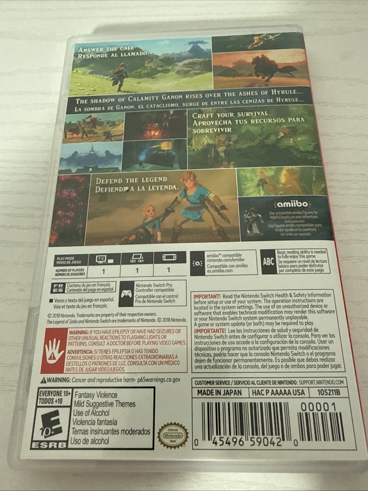 The Legend of Zelda: Breath of the Wild – Nintendo Switch EUC Adult Owned
