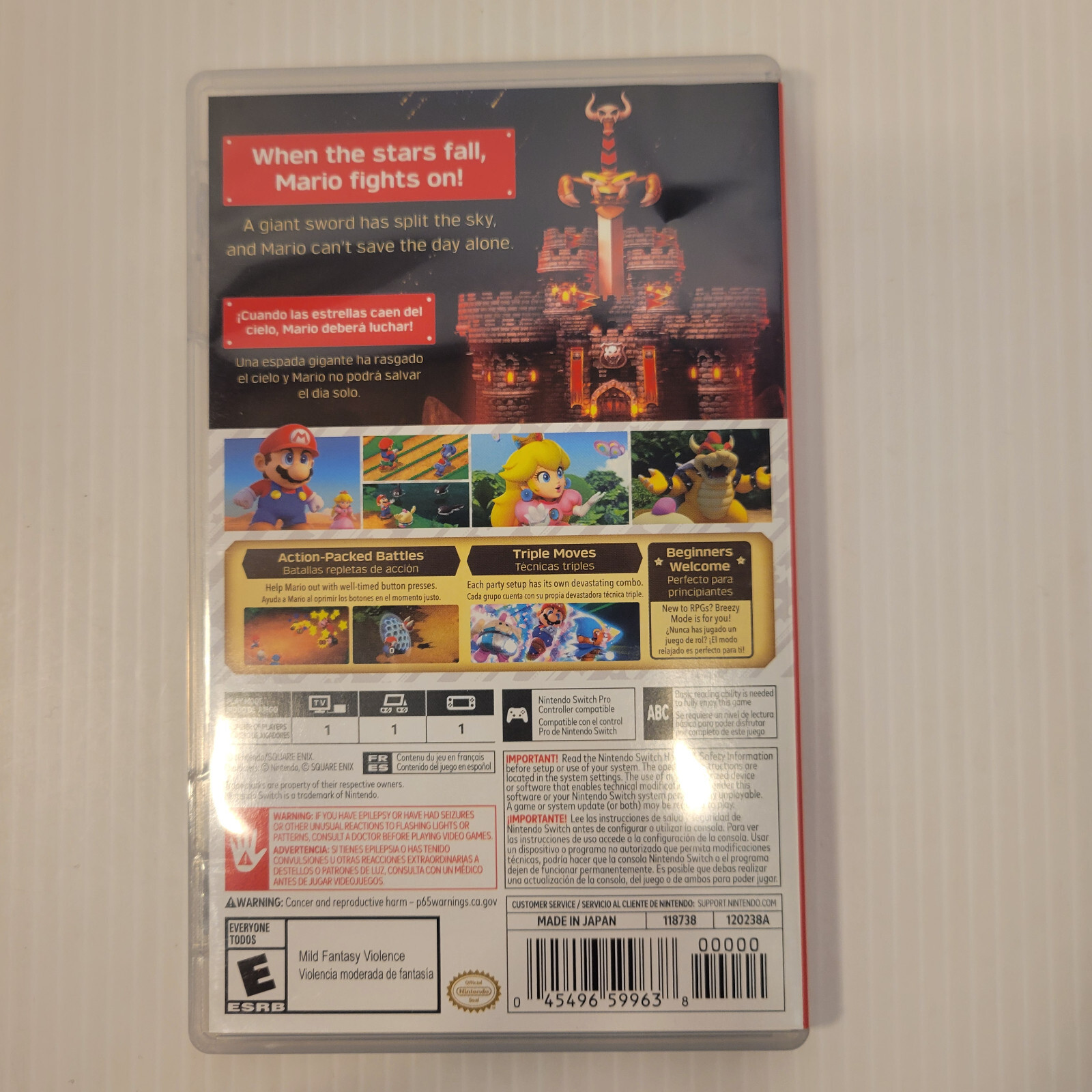 Super Mario RPG Remake Nintendo Switch Video Game Cartridge in Case