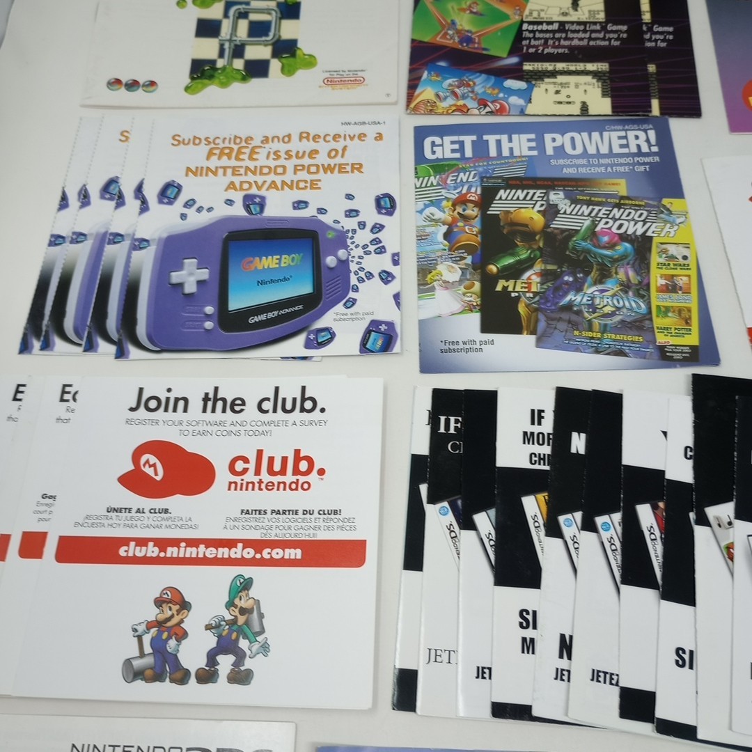 Lot Of 82 Nintendo INSERTS (Some Manuals & Posters) SEE PICS!!