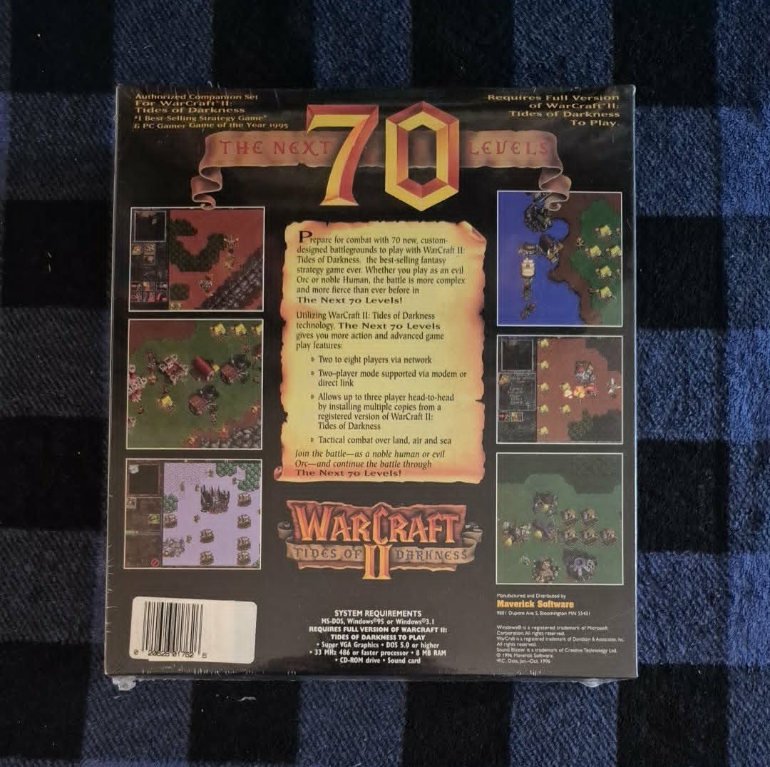 Warcraft II: Tides Of Darkness The Next 70 Levels – Big Box PC Game – SEALED!