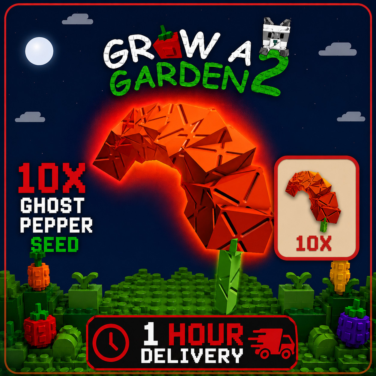 🔥Grow a Garden 2 Roblox✨ 10X Ghost Pepper Seed | Fast & Easy