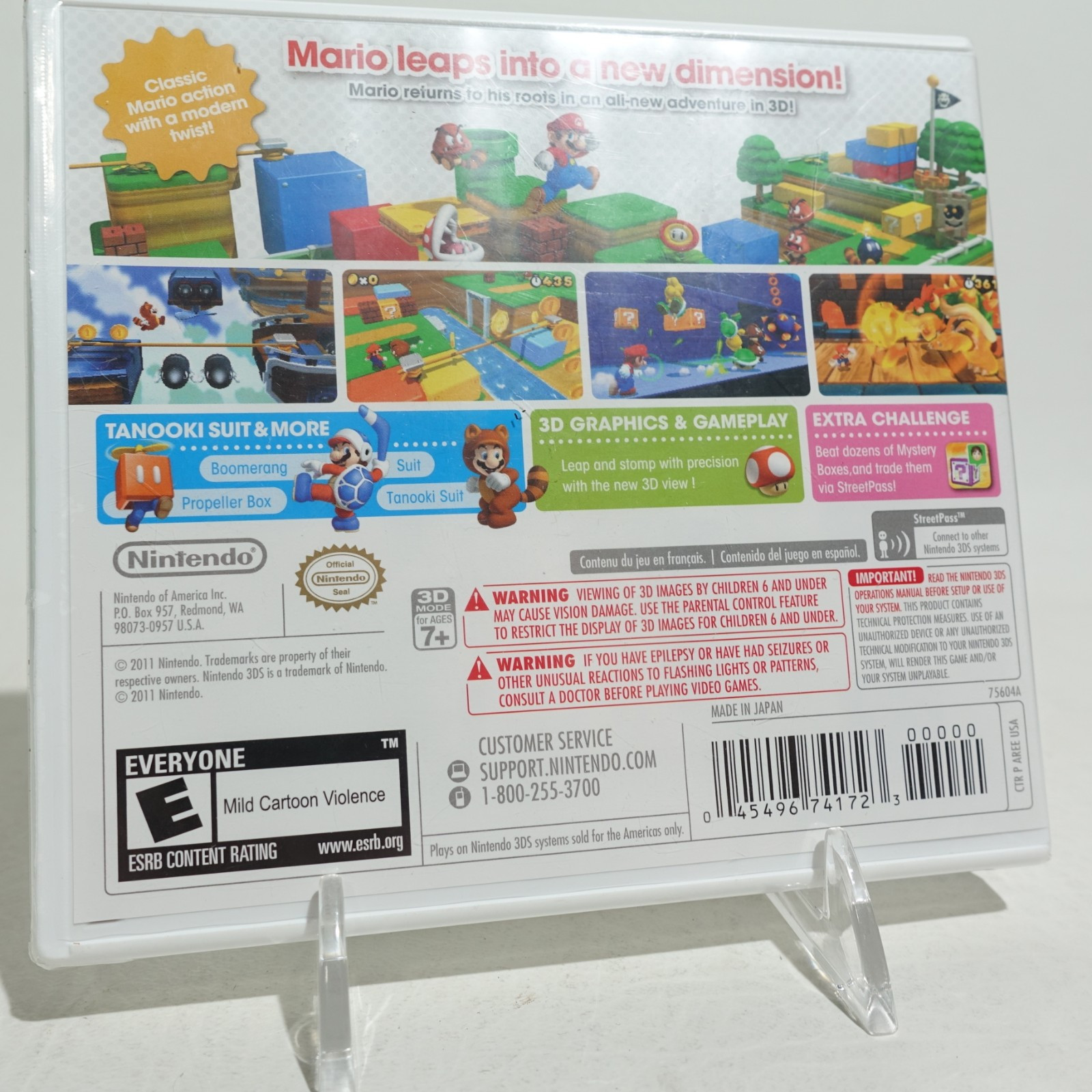 Super Mario 3D Land (Nintendo 3DS, 2011) White Case US Print NEW Factory Sealed